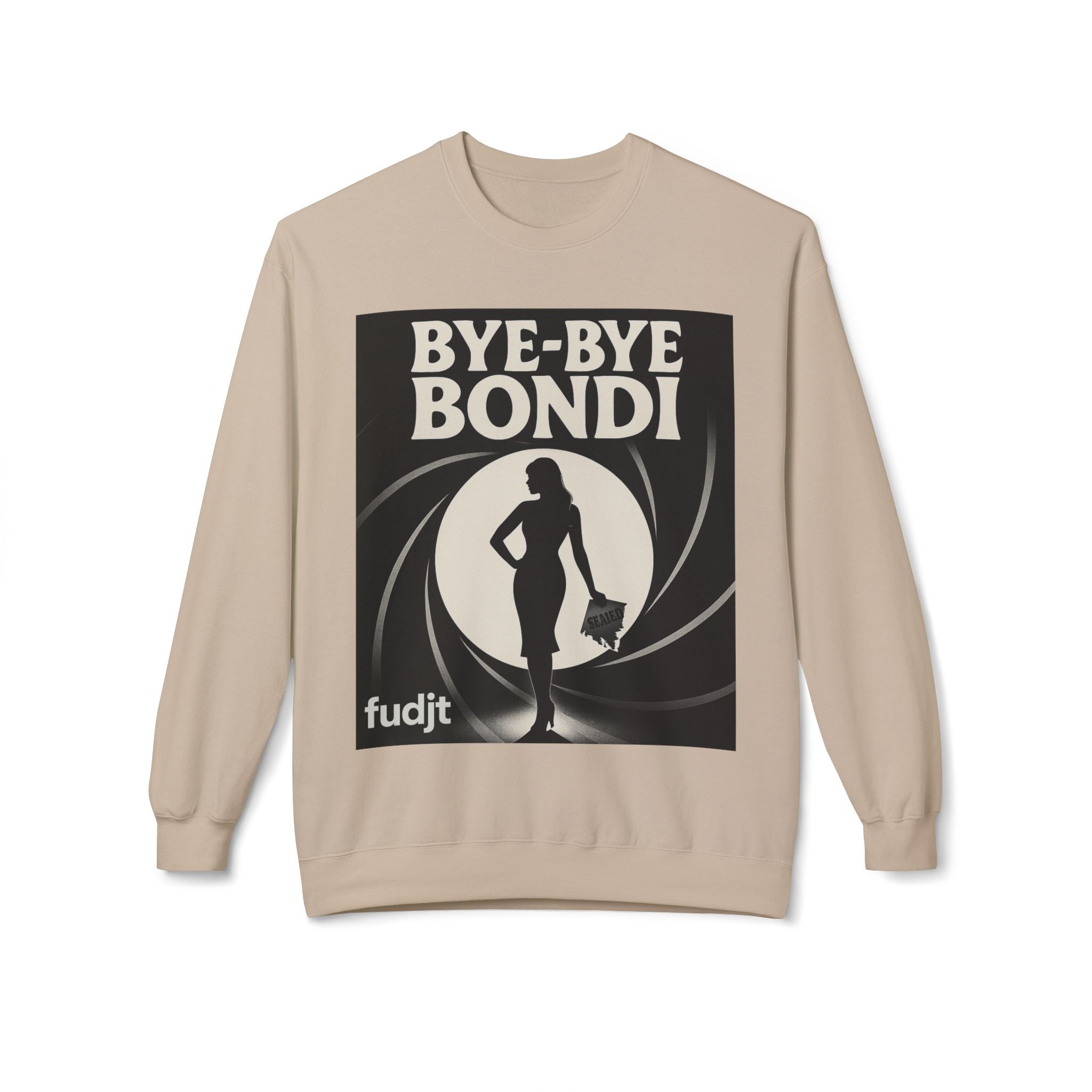 BYE-BYE BONDI | Black Smoke Screen Retro Fudjt Crewneck Sweatshirt | 14 Colors