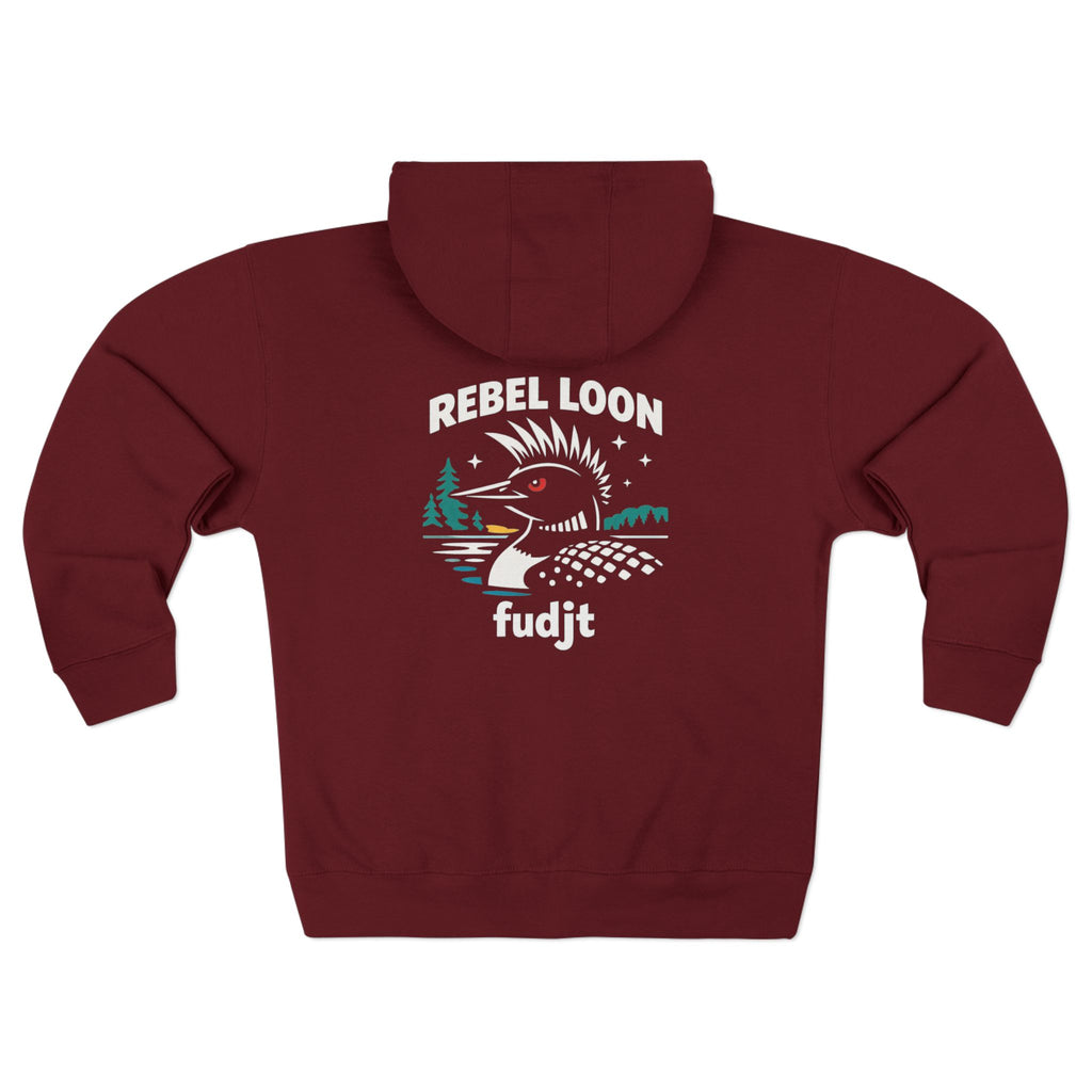 fudjt Rebel Loon Naturescape Zip Hoodie | Front & Back Graphic | 5 Colors