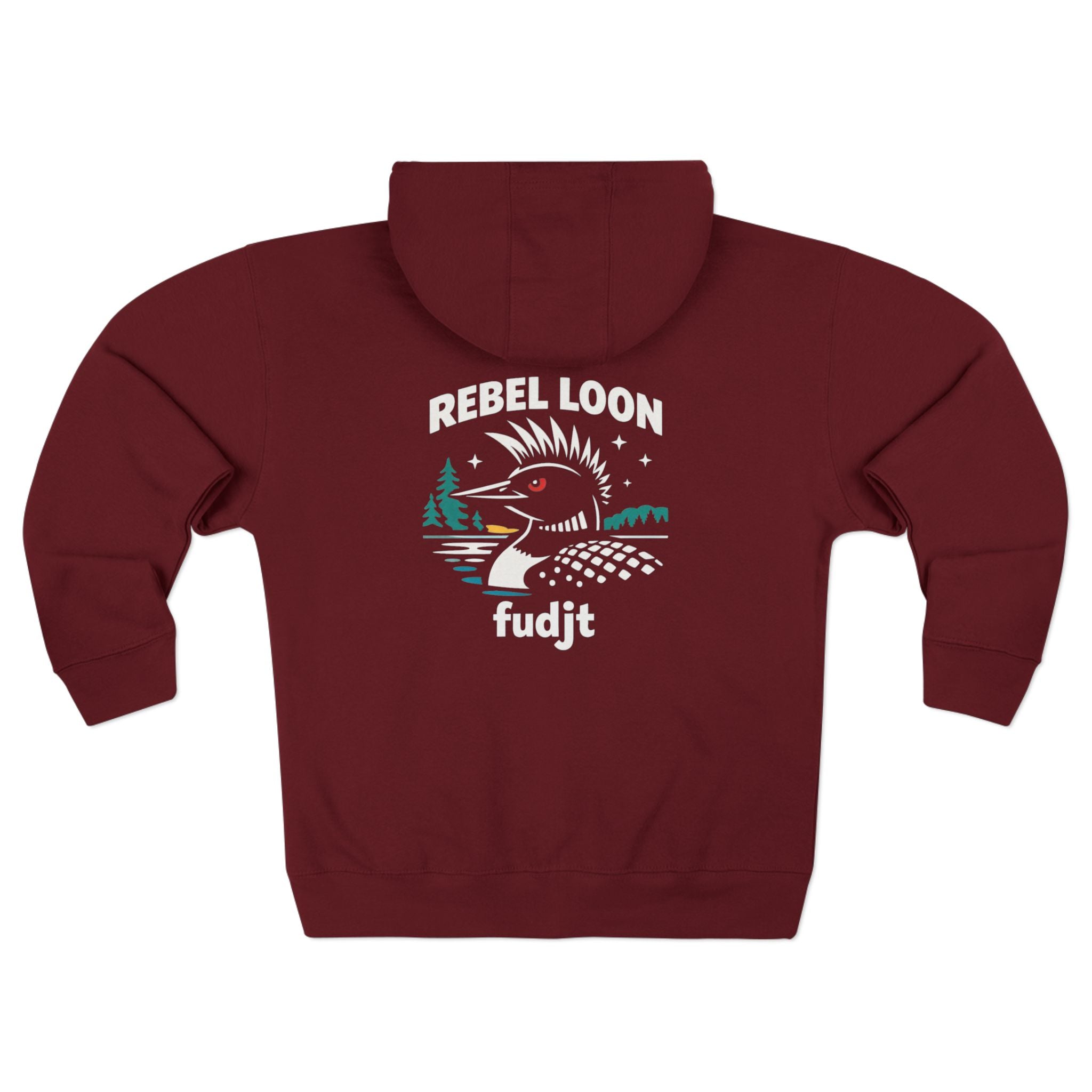 fudjt Rebel Loon Naturescape Zip Hoodie | Front & Back Graphic | 5 Colors