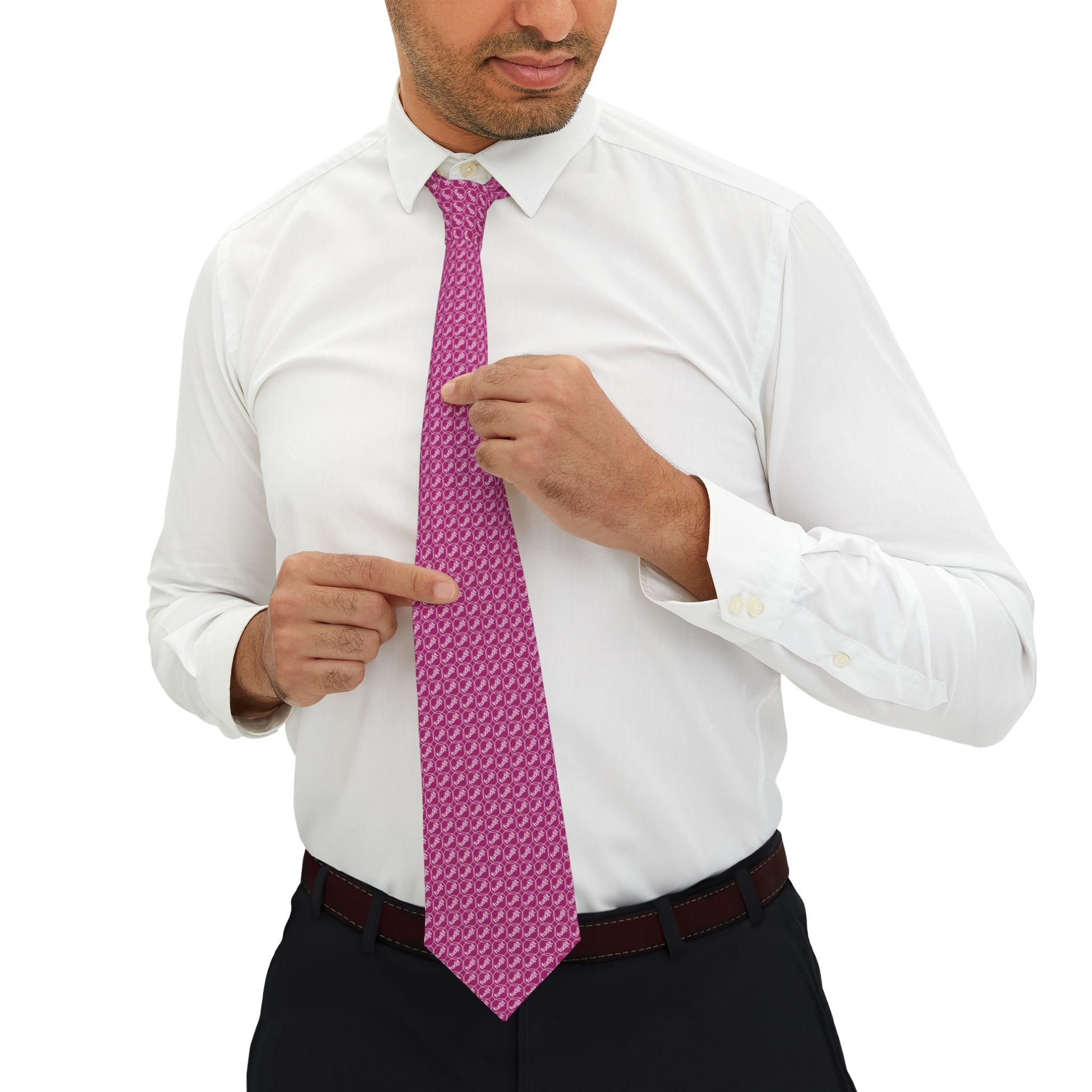 Pink Unbroken Chain fudjt Necktie 315