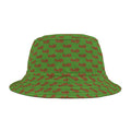 Trendy Red fudjt All Over on Green Bucket Hat