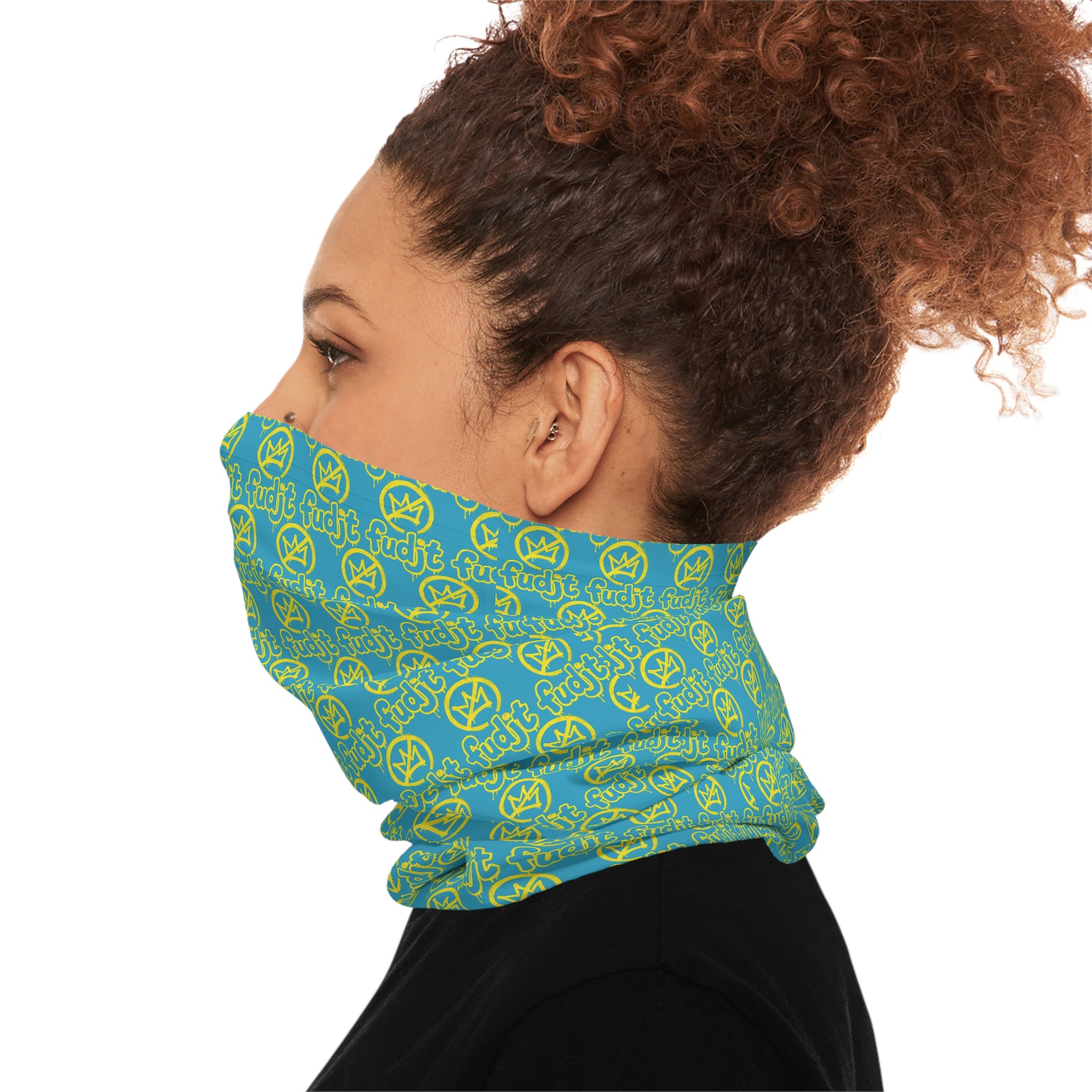 Turquoise Golden fudjt No Kings 1.25 Neck Gaiter