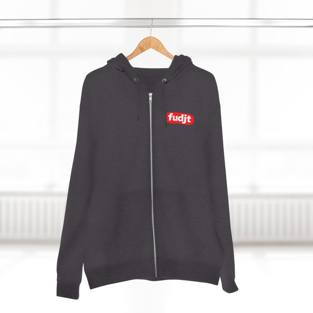 fudjt Anti-Supremacy Red Badge Zip Hoodie | Front & Back Graphic | 8 Colors
