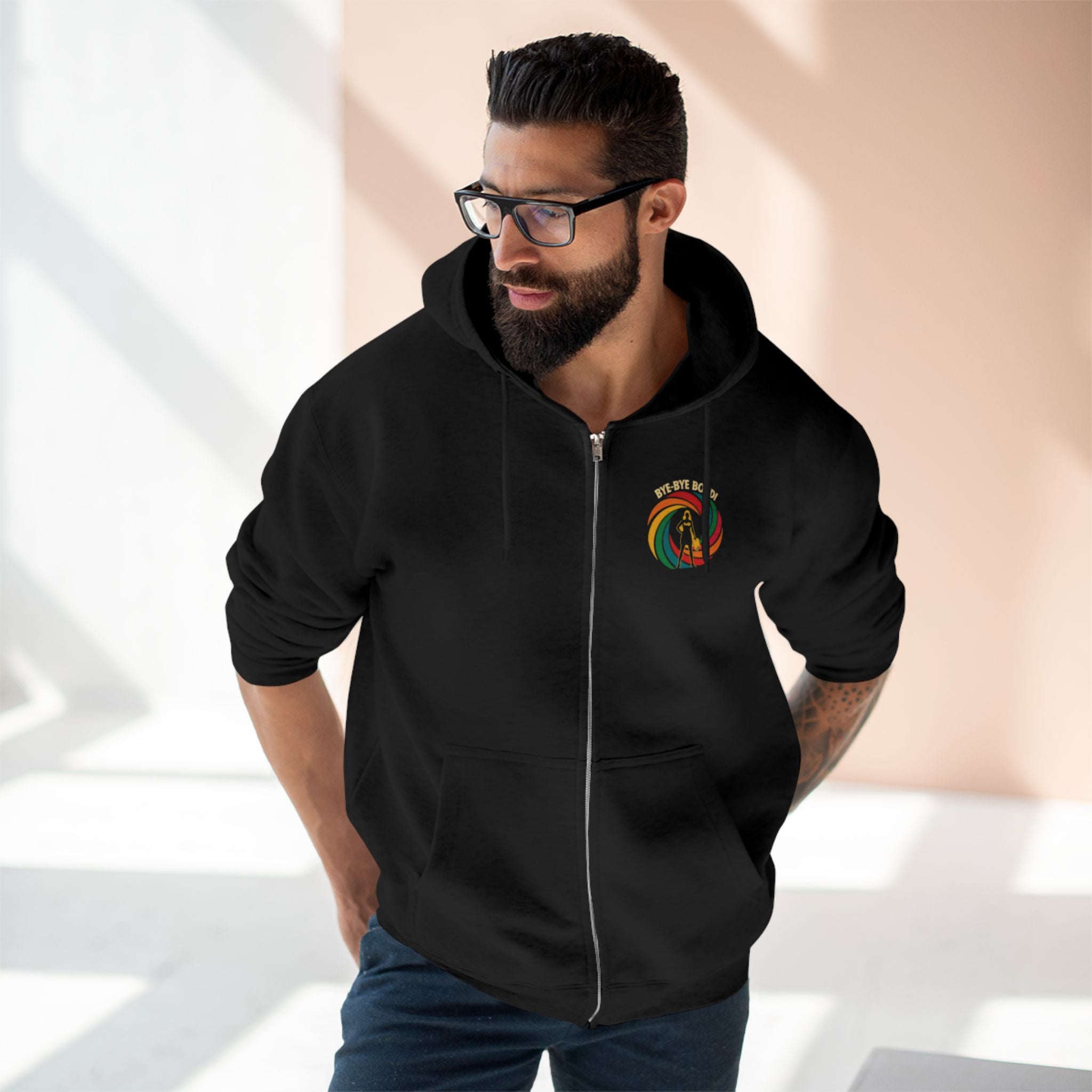 Bye-Bye Bondi Spiral Baddie fudjt Zip Hoodie | Front & Back Graphic | 5 Colors