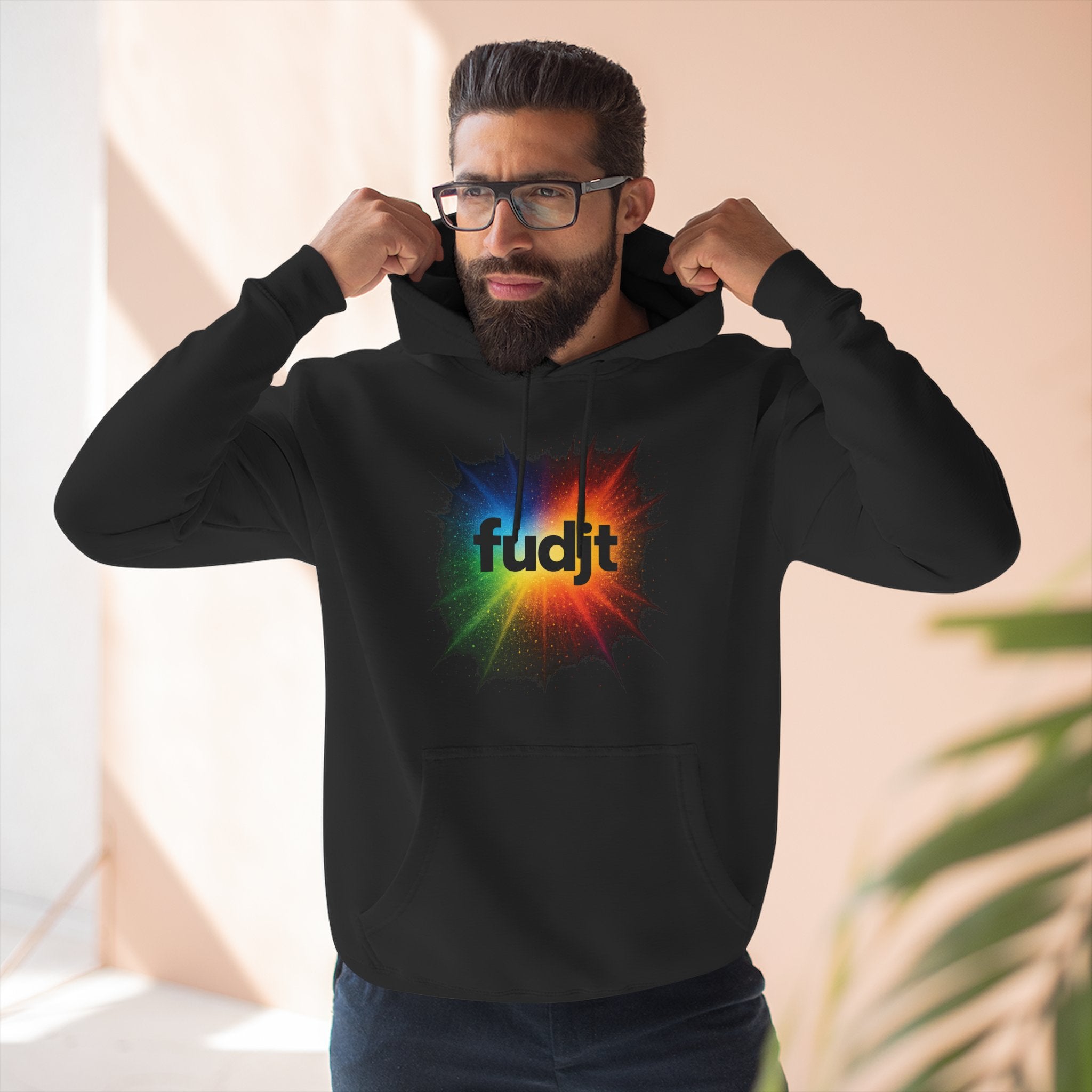 fudjt Burst of Empowerment Hoodie – Premium Fleece Pullover with Explosion of Color | 14 Colors