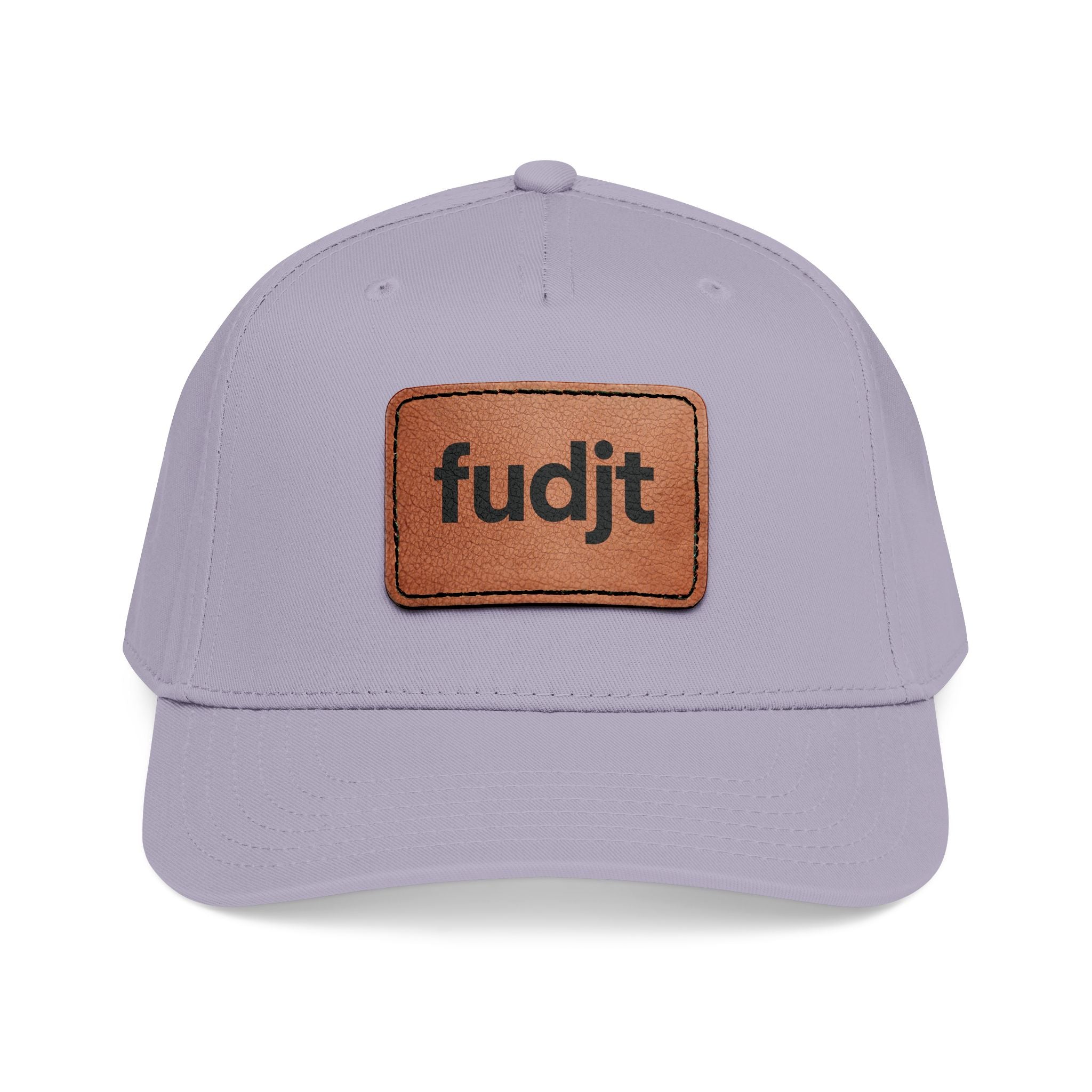 fudjt Leather Patch Baseball Cap — Mid Profile Trucker Hat | 14 Solid Colors