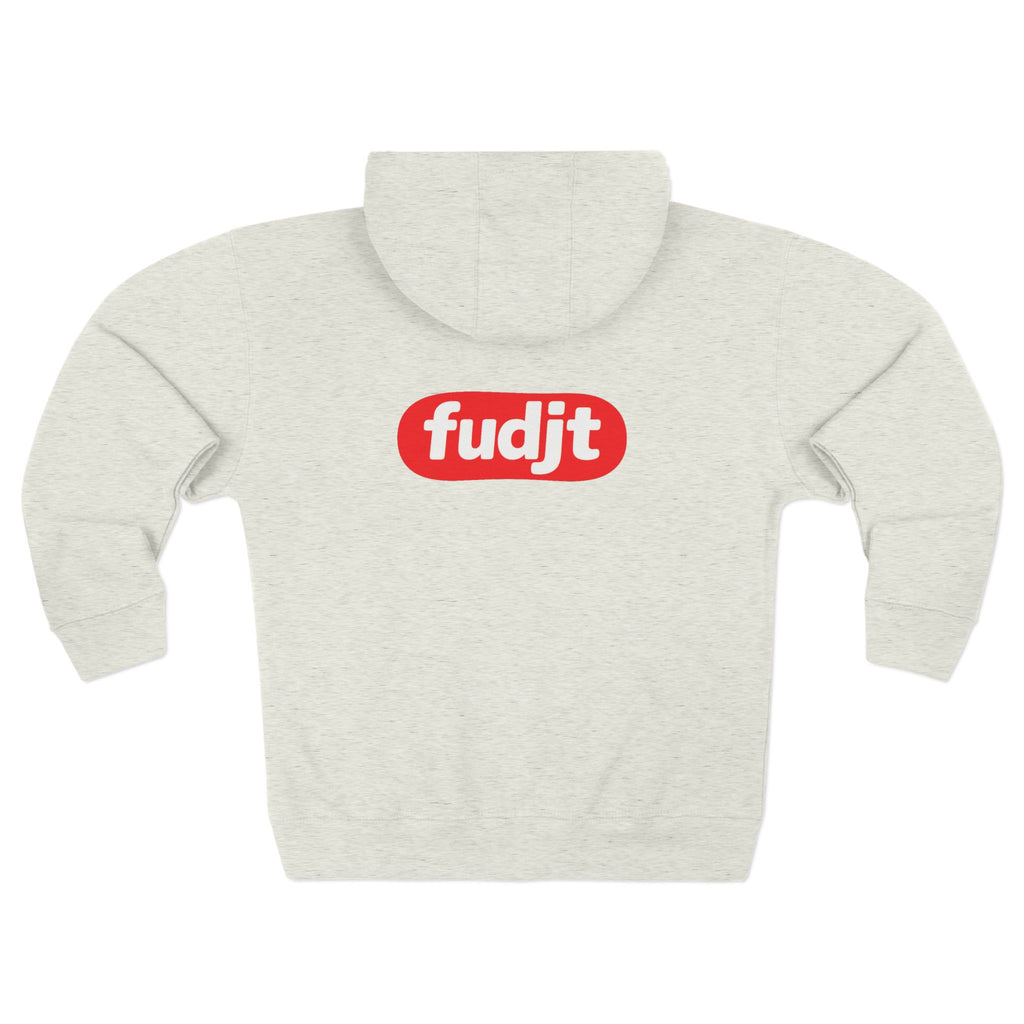 fudjt Anti-Supremacy Red Badge Zip Hoodie | Front & Back Graphic | 8 Colors