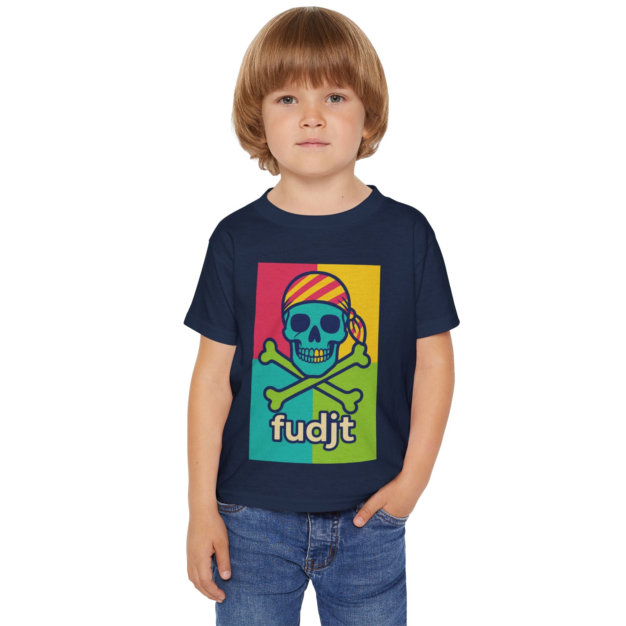fudjt Toddler Tee with "Booty" Skull and Crossbones Design | 6 Colors