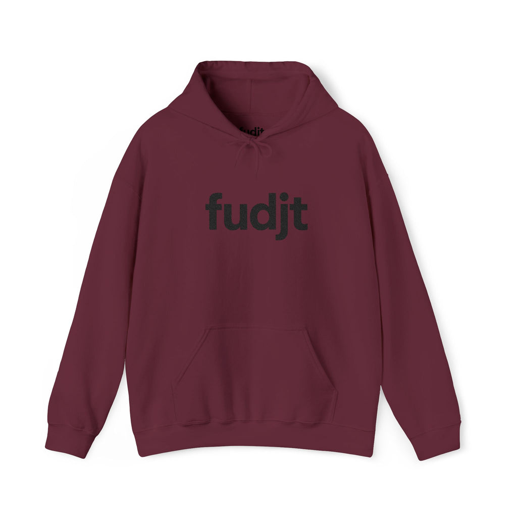 Black fudjt Embroidered Heavy Blend Hooded Sweatshirt | 15 Colors | Stand For Something.