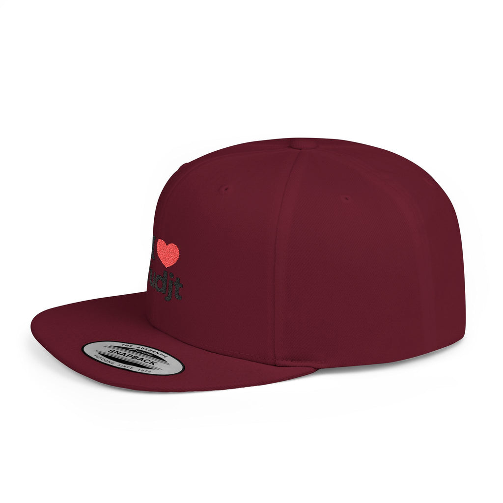 I Heart fudjt Flat Bill Snapback Hat | 7 Colors