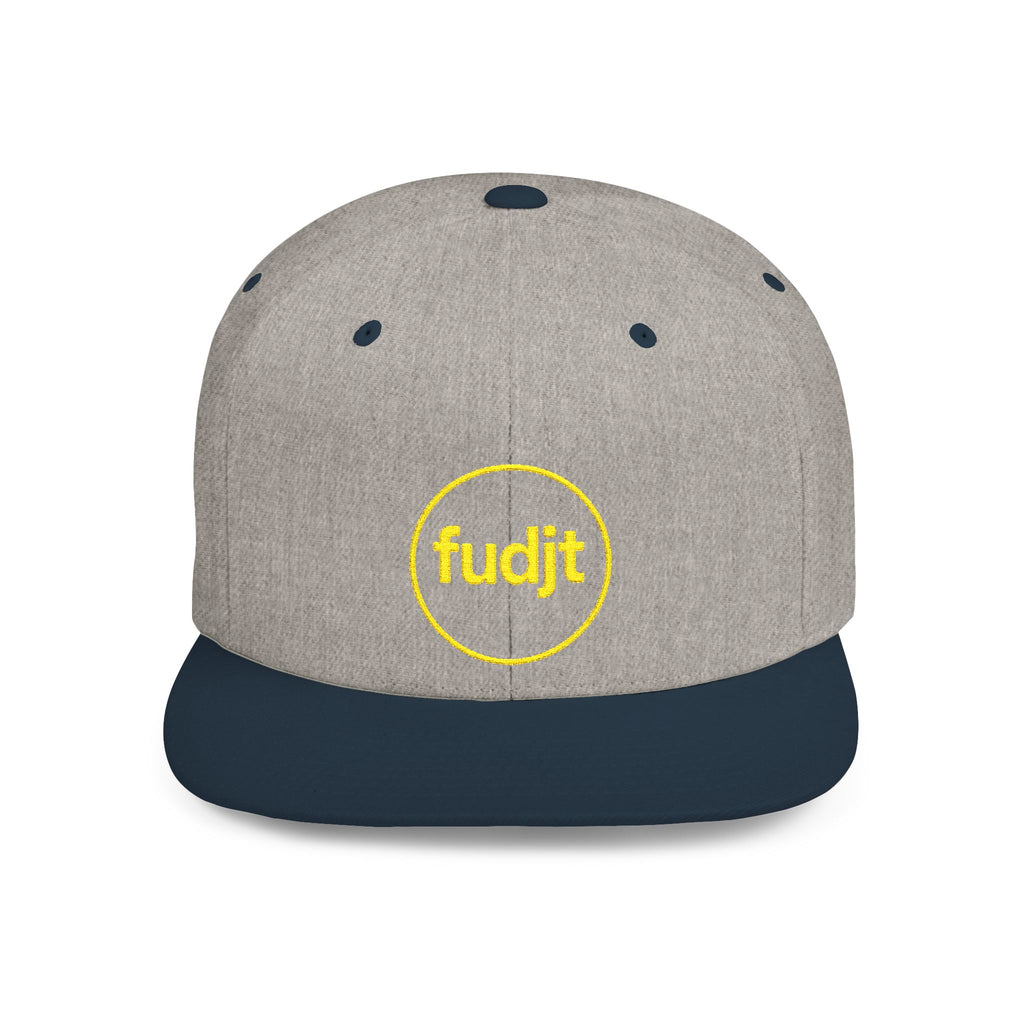 fudjt Circle Flat Bill Snapback Hat | Golden Yellow Embroidery |  14 Colors