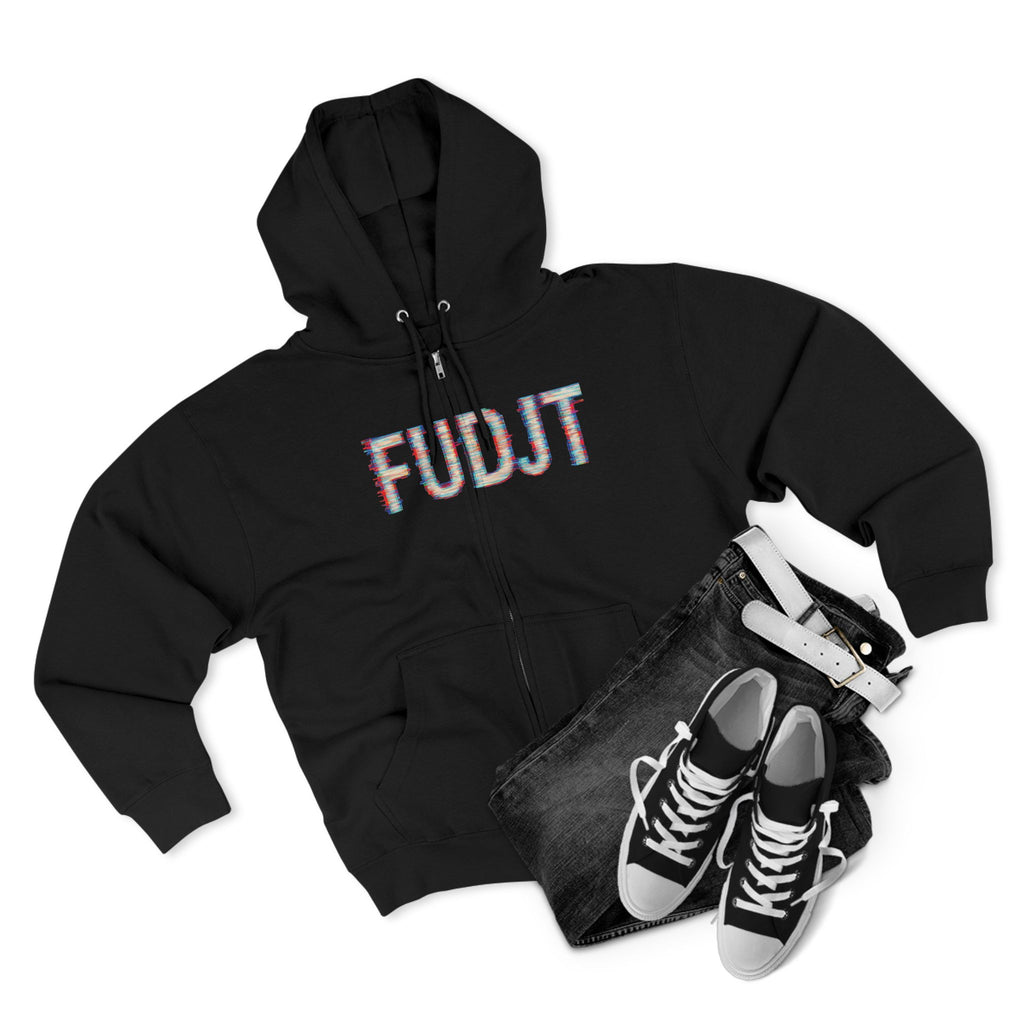 FUDJT Glitch Zip Hoodie | Bold Front & Backside | 7 Colors