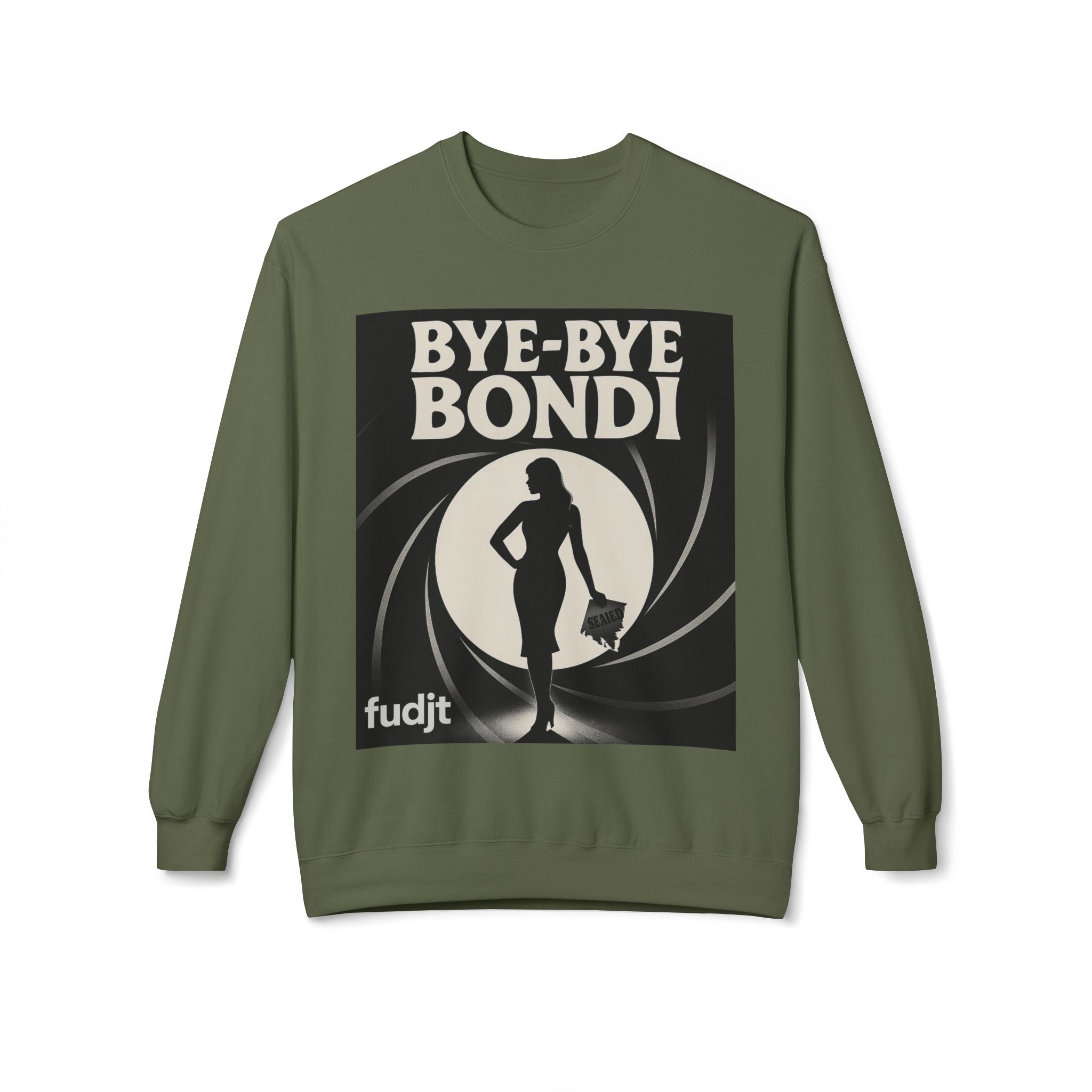 BYE-BYE BONDI | Black Smoke Screen Retro Fudjt Crewneck Sweatshirt | 14 Colors