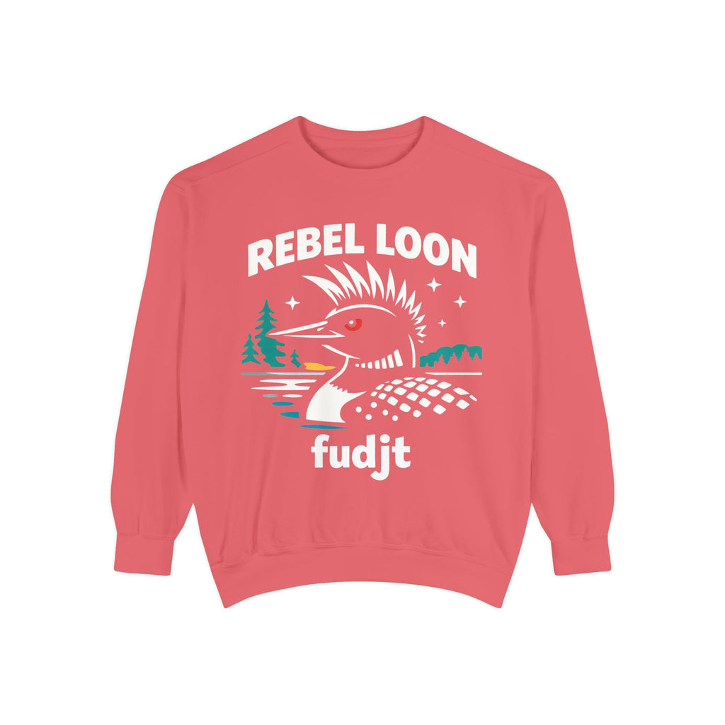 Rebel Loon fudjt Retro Wildlife Crewneck, Bold Pink Drip Backside | 14 Colors