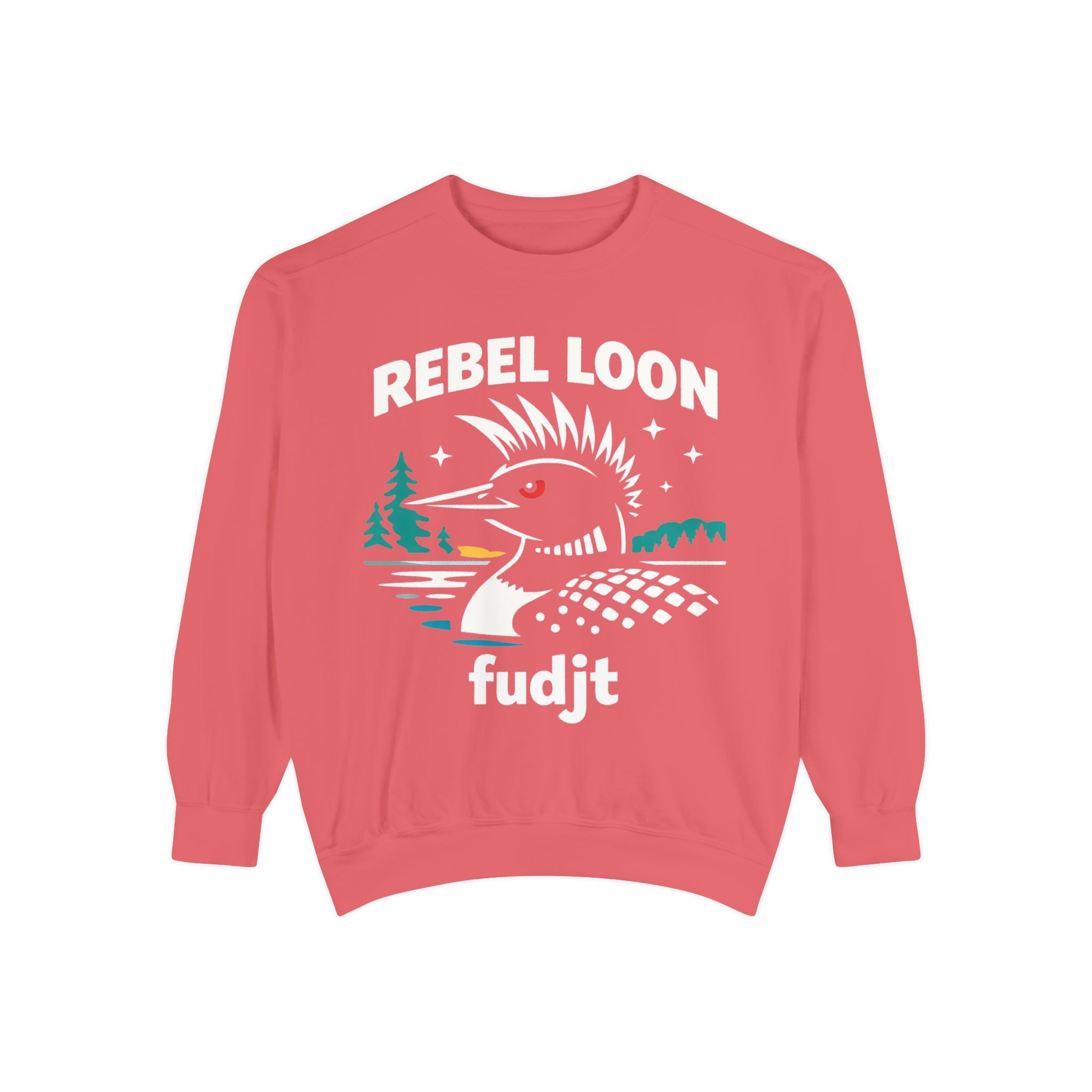 Rebel Loon fudjt Retro Wildlife Crewneck, Bold Pink Drip Backside | 14 Colors