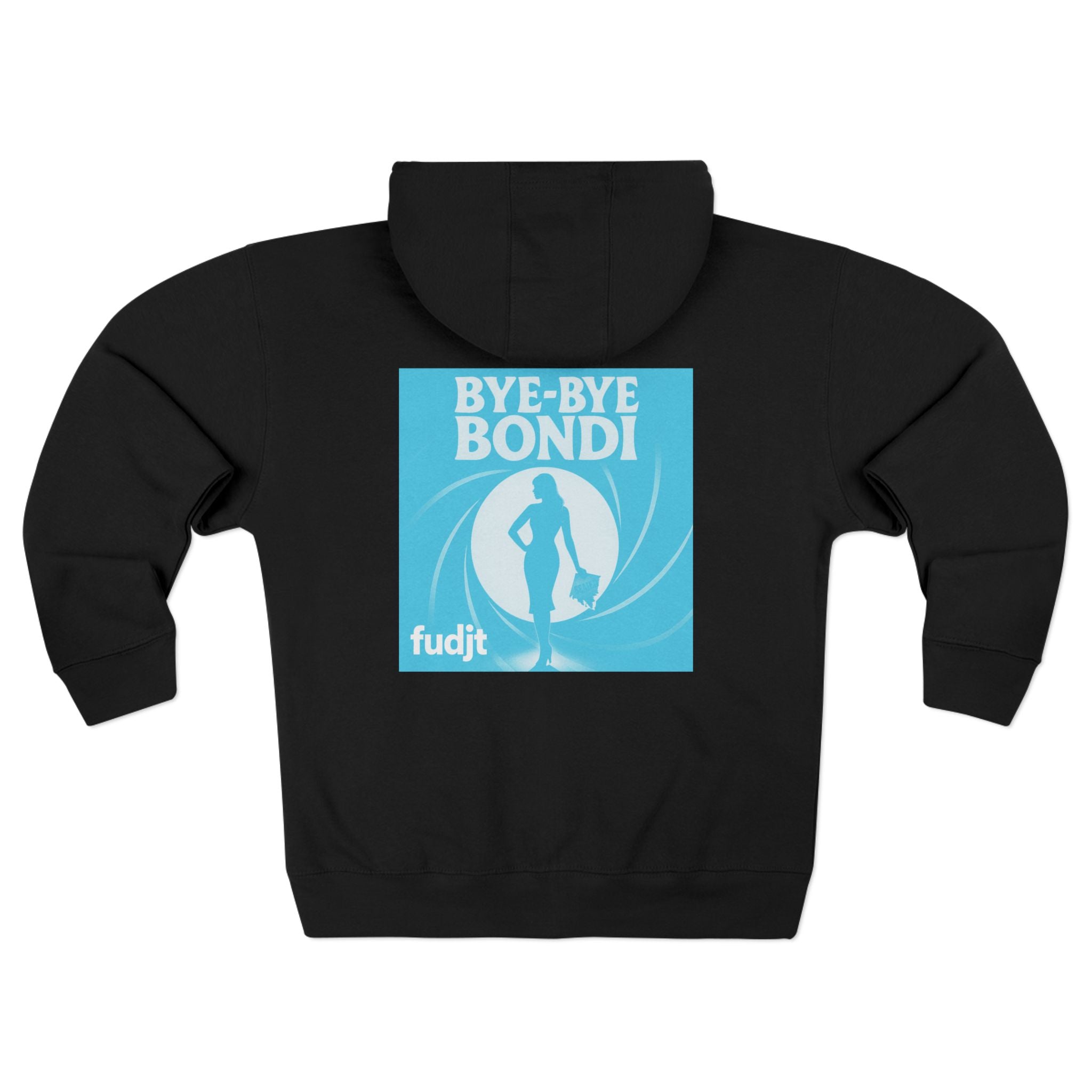 Bye-Bye Bondi | Blue Smoke Screen Retro fudjt Zip Hoodie | Front & Back Graphic | 8 Colors