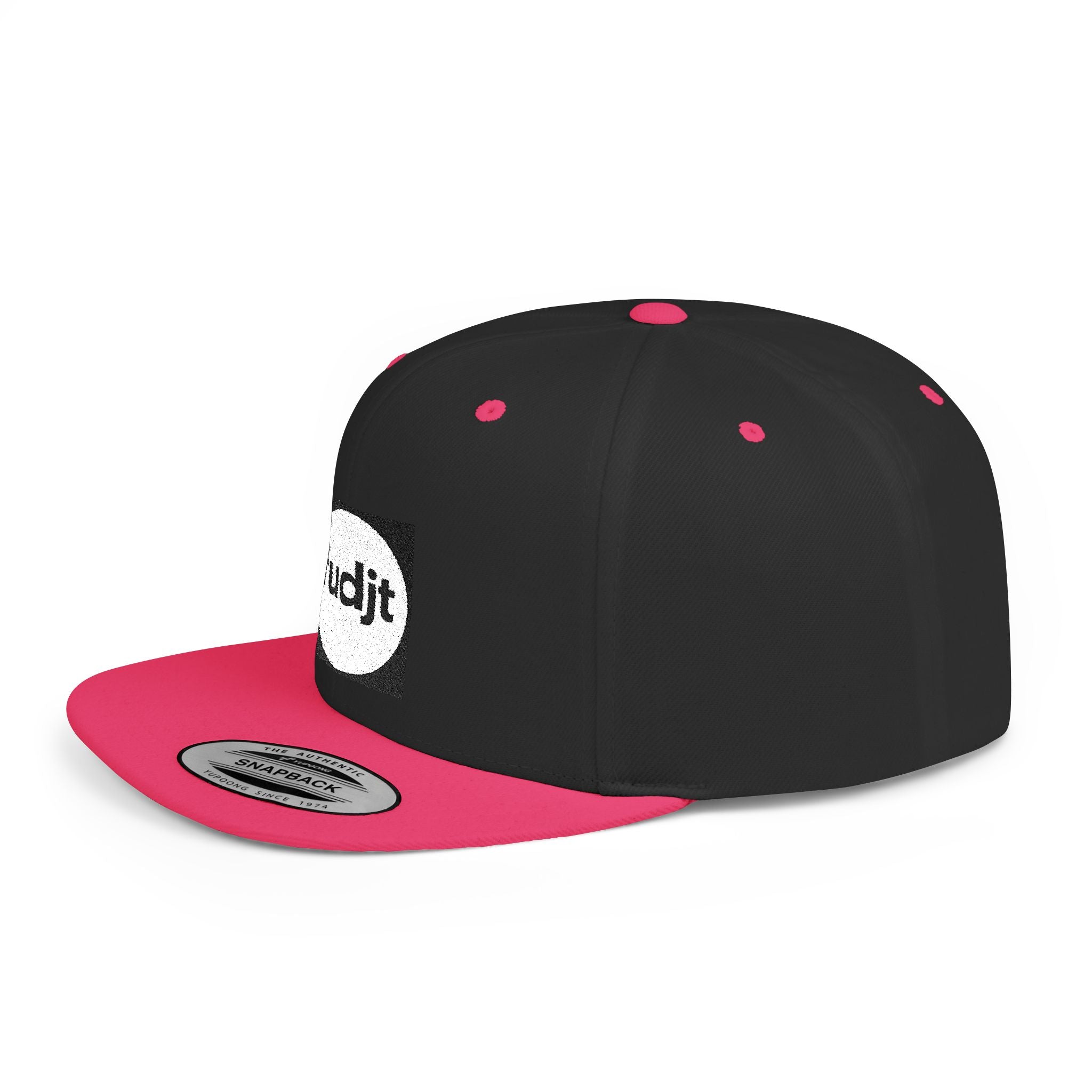 Black Square fudjt Circle Flat Bill Snapback Hat | Embroidered |  15 Colors