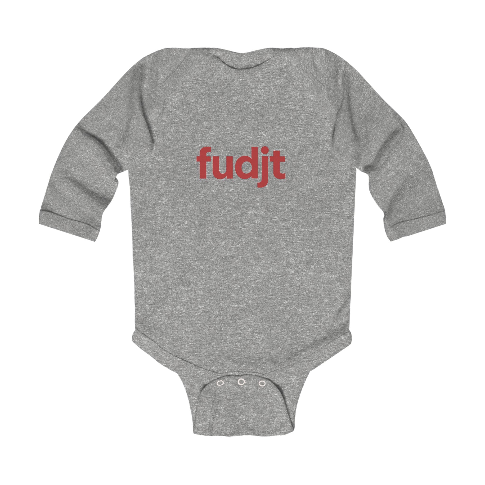 fudjt Baby - Long Sleeve Bodysuit with Red logo - Cute Onesie | 6 Colors