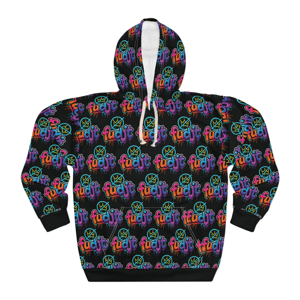 fudjt No Kings Clown Town Hoodie | All Over Black v2-5