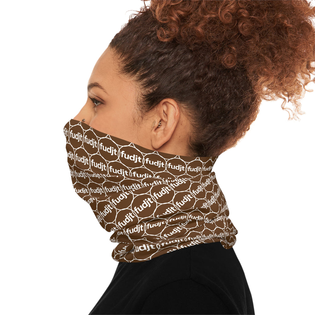 Brown & White fudjt Unbroken Chain 1.25 Neck Gaiter