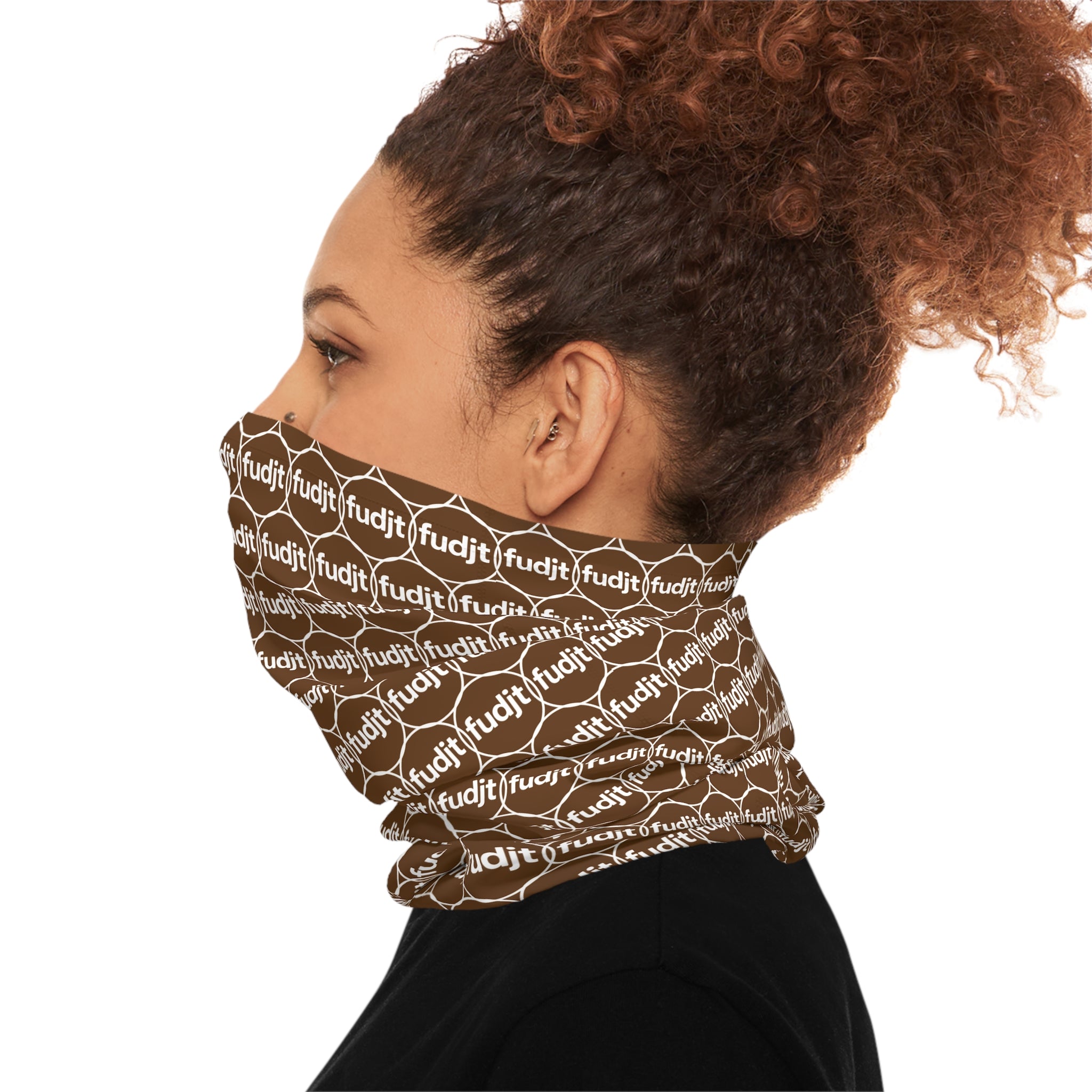 Brown & White fudjt Unbroken Chain 1.25 Neck Gaiter