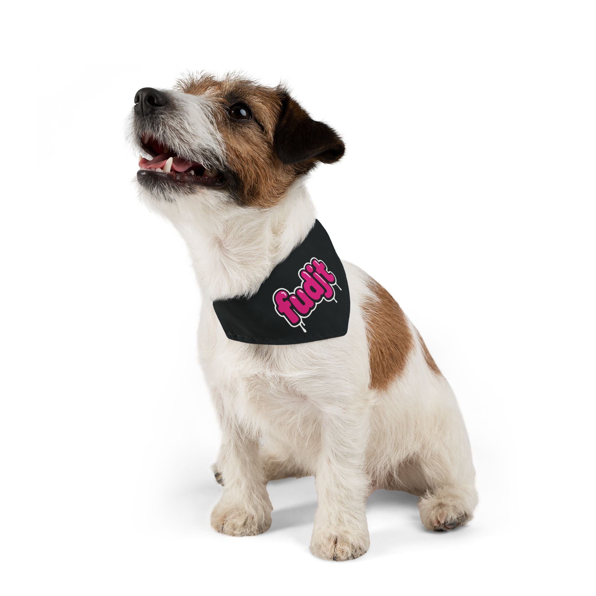 Black fudjt Pink Drip Bandana Collar for Dogs, Cats & More | 4 Sizes