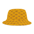 Trendy Brown fudjt All Over on Yellow Bucket Hat