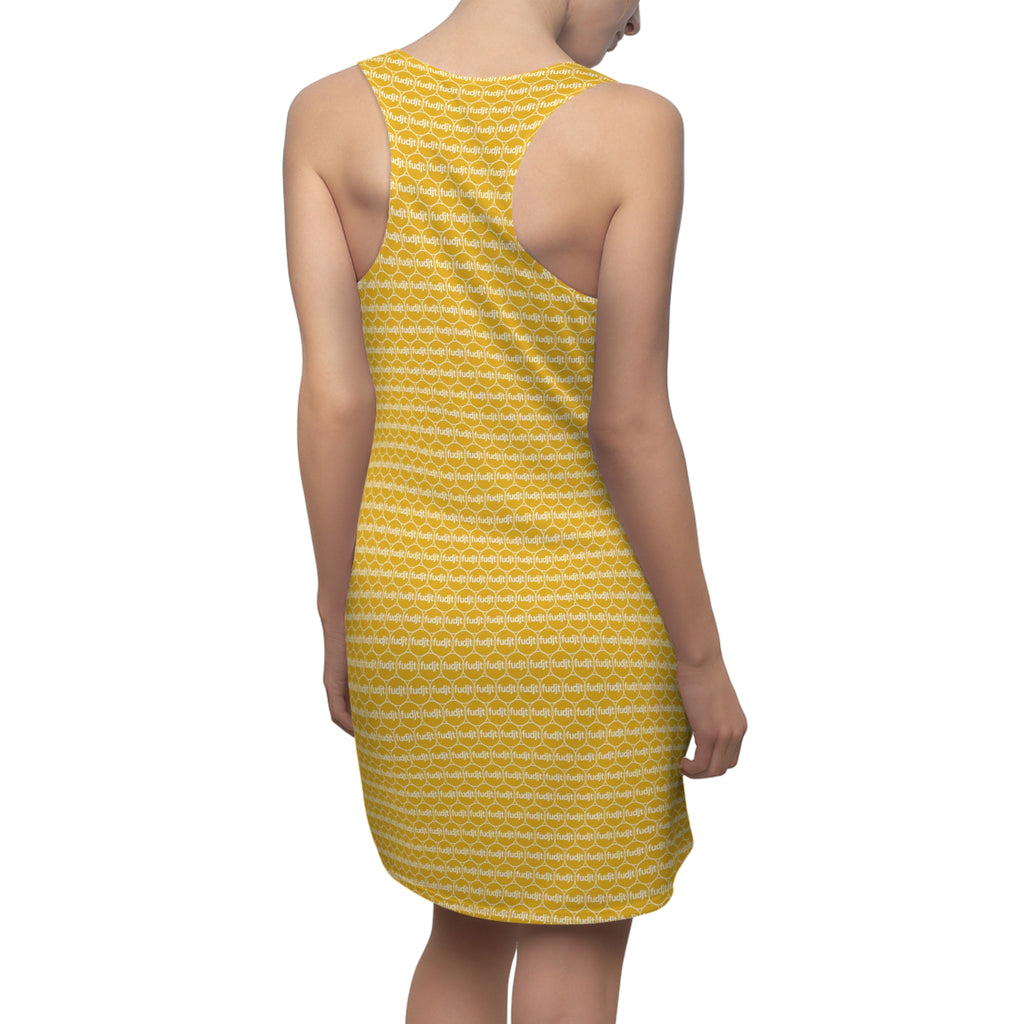 Yellow fudjt Unbroken Chain 1.25 Chic Racerback Dress
