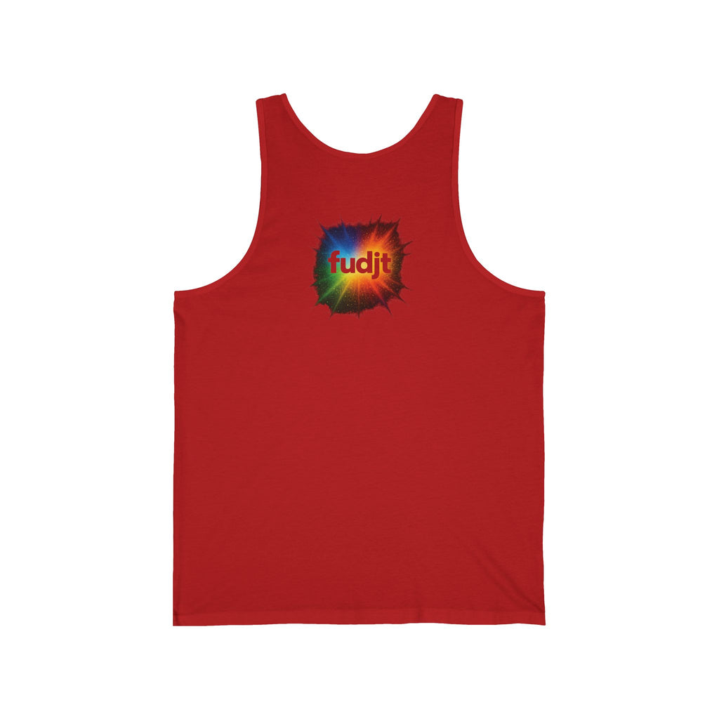 fudjt Burst Of Empowerment Unisex Jersey Tank | Front & Back Graphic | 4 Colors