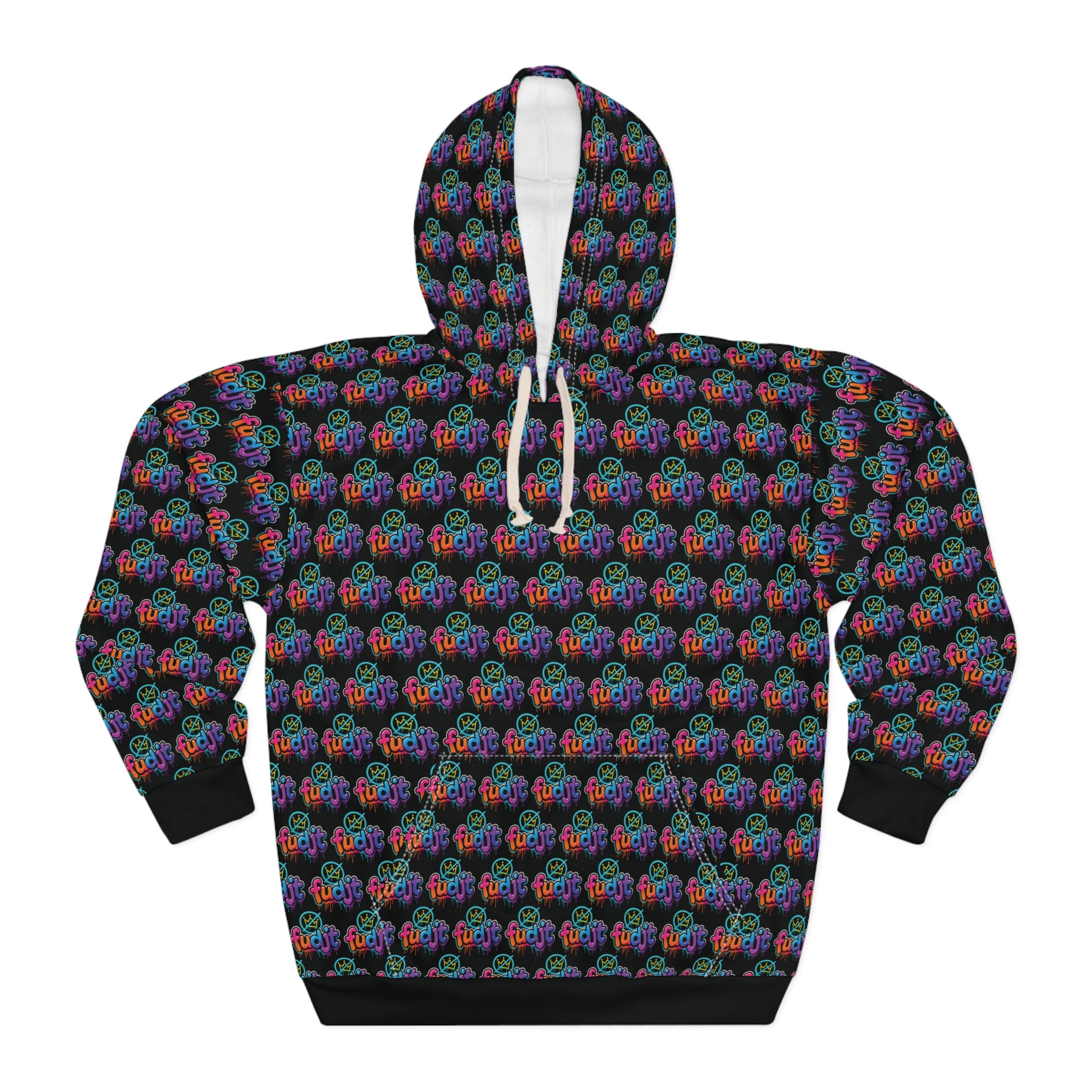 fudjt No Kings Clown Town Hoodie | All Over Black v2-2.5