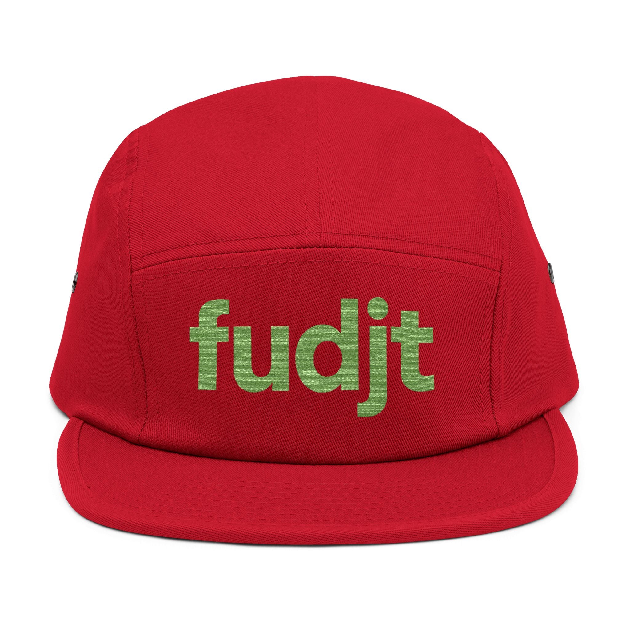 Embroidered 5 Panel Cap - Green fudjt Logo - 7 Colors