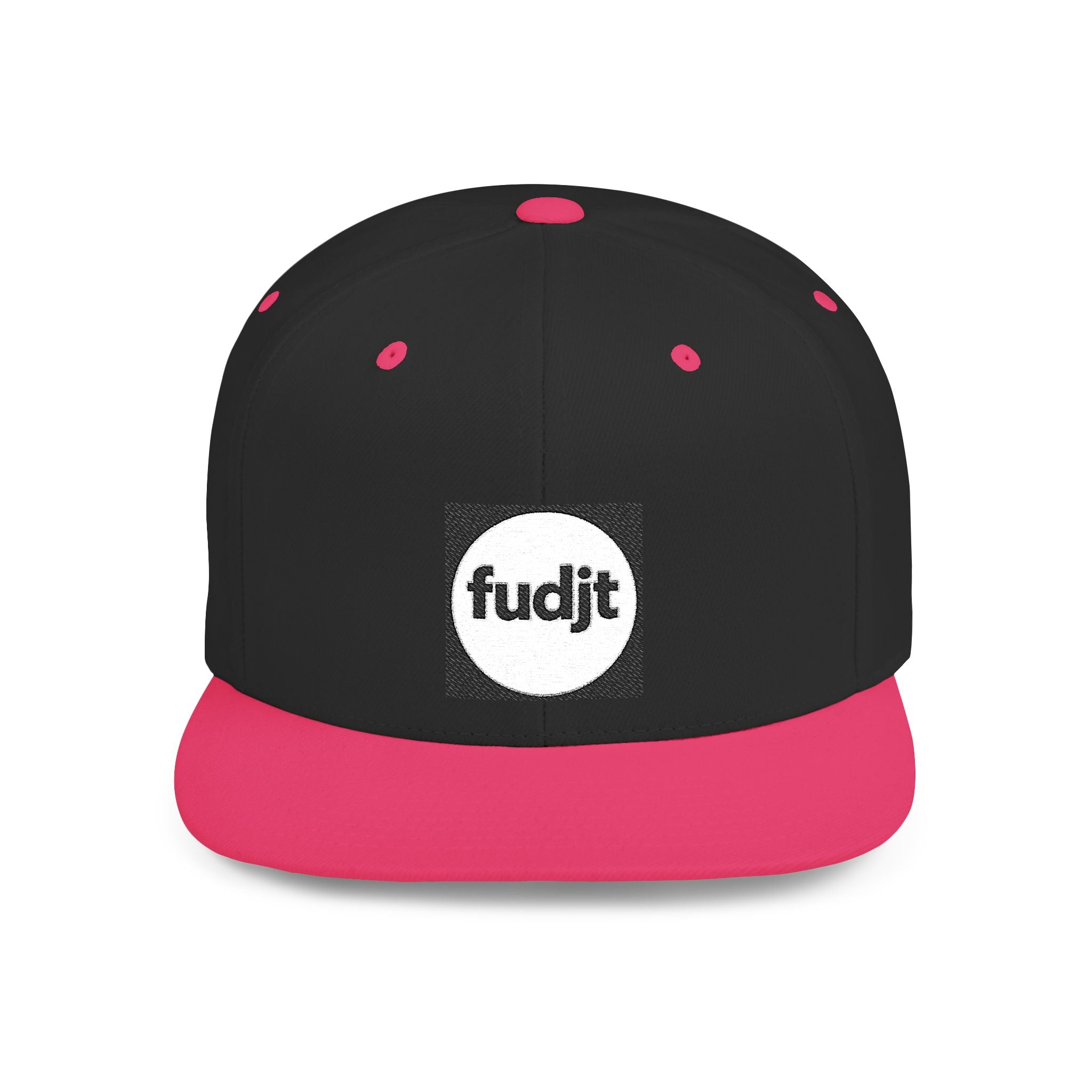Black Square fudjt Circle Flat Bill Snapback Hat | Embroidered |  15 Colors