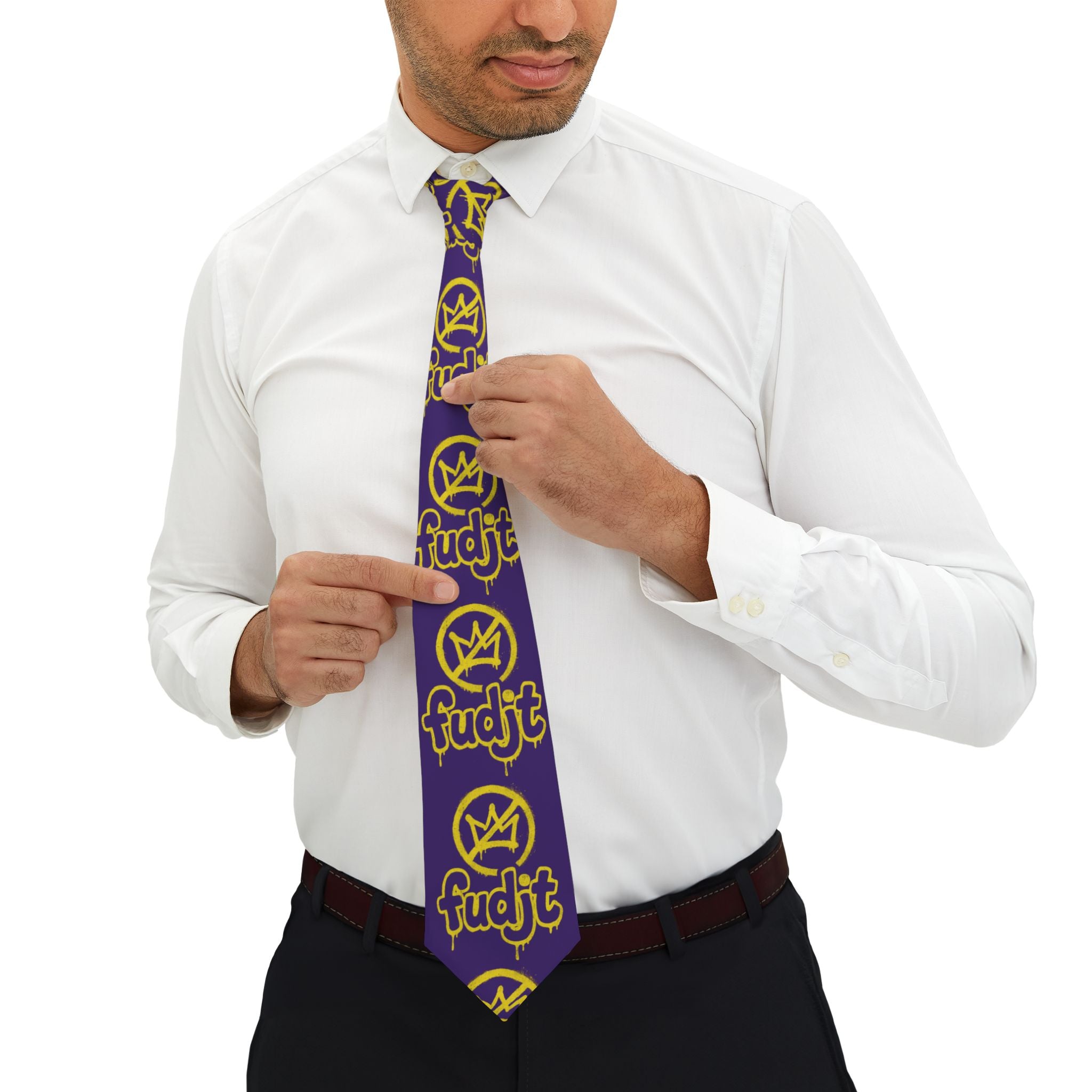 Purple BOLD Golden fudjt No Kings Necktie