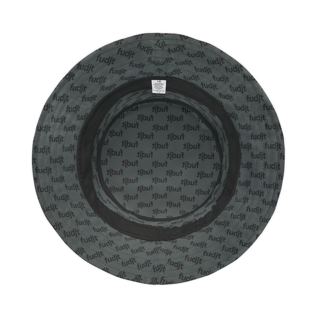 Trendy Black fudjt All Over Dark Gray Bucket Hat