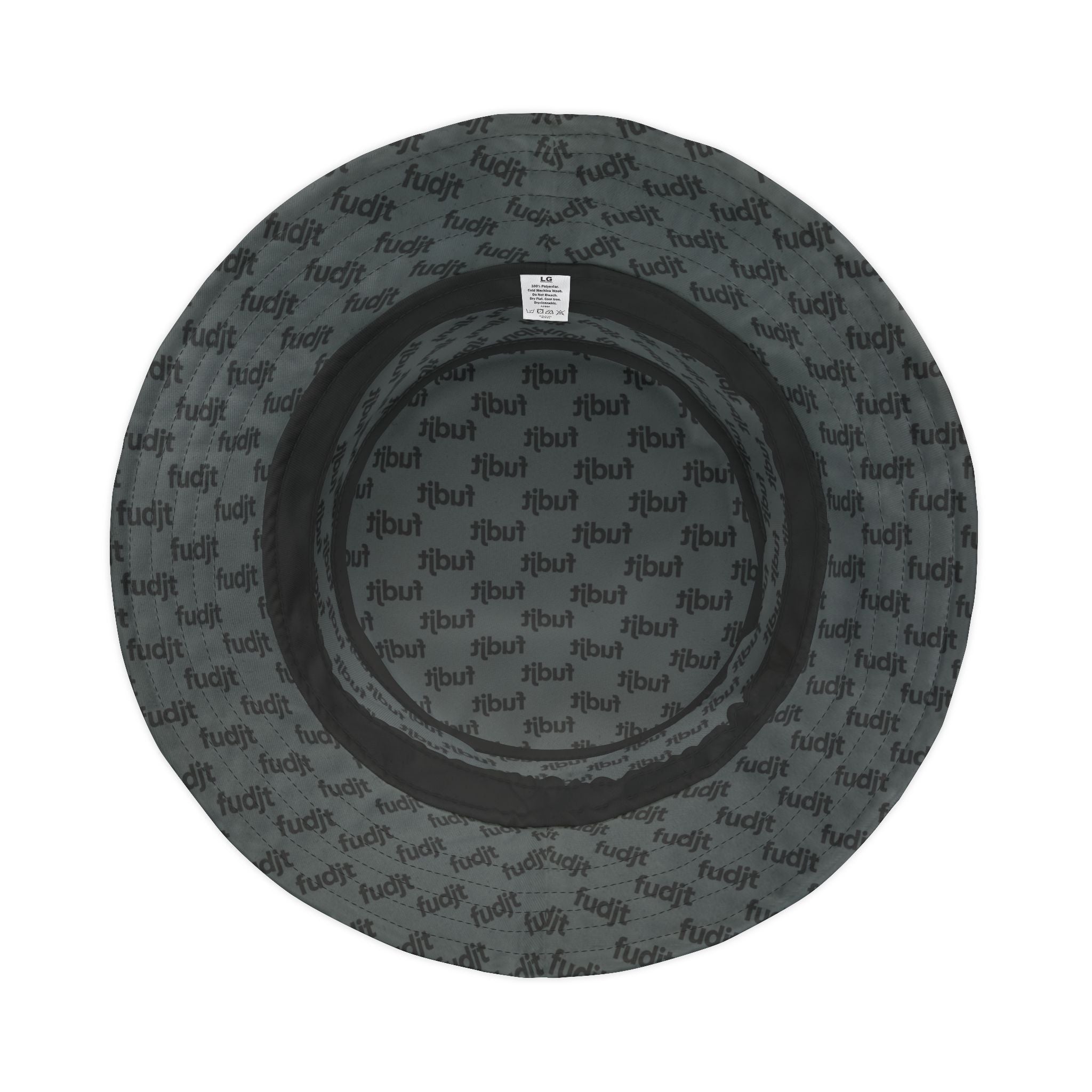 Trendy Black fudjt All Over Dark Gray Bucket Hat