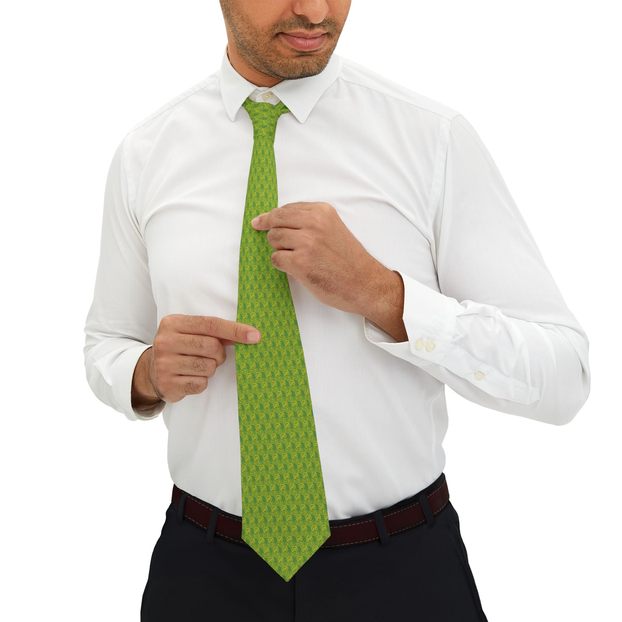 Green Golden fudjt No Kings Necktie