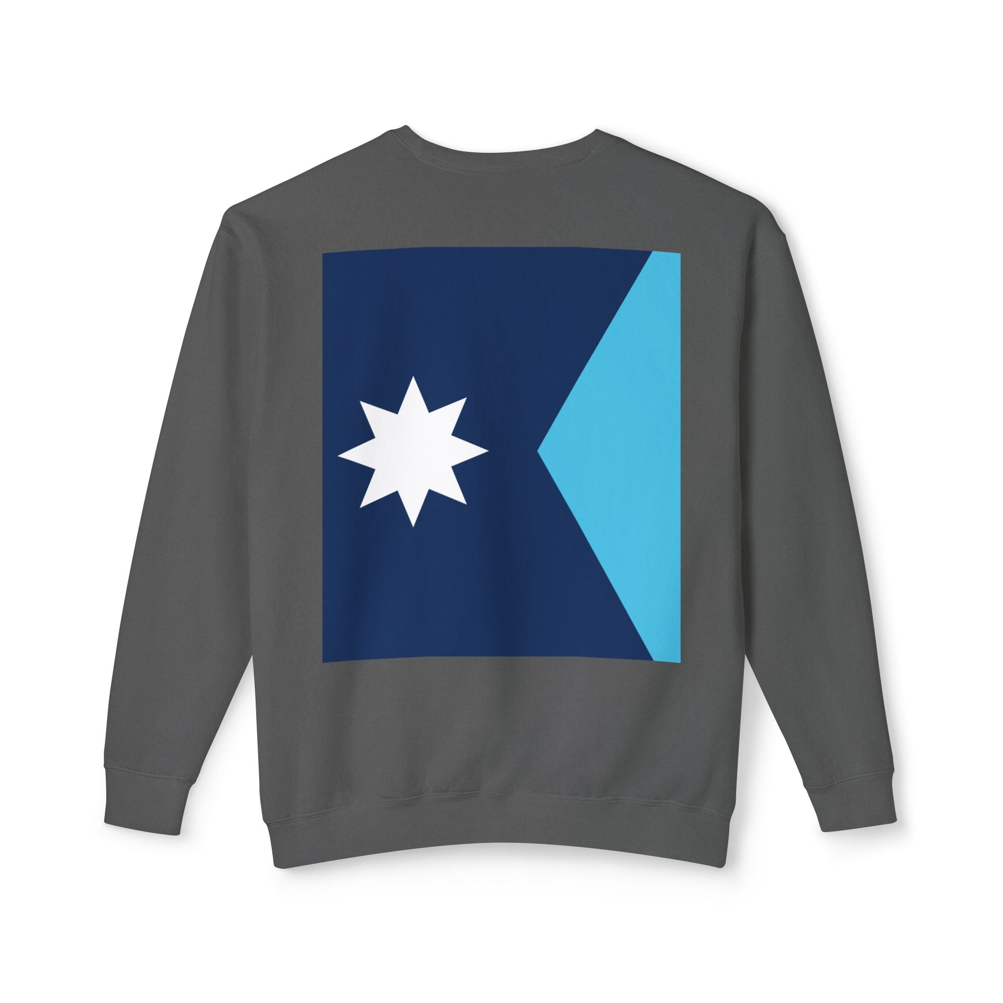 #PrettiGood Crewneck Sweatshirt — Blue Star Graphic Backside, Premium Casual Pullover | 7 Colors