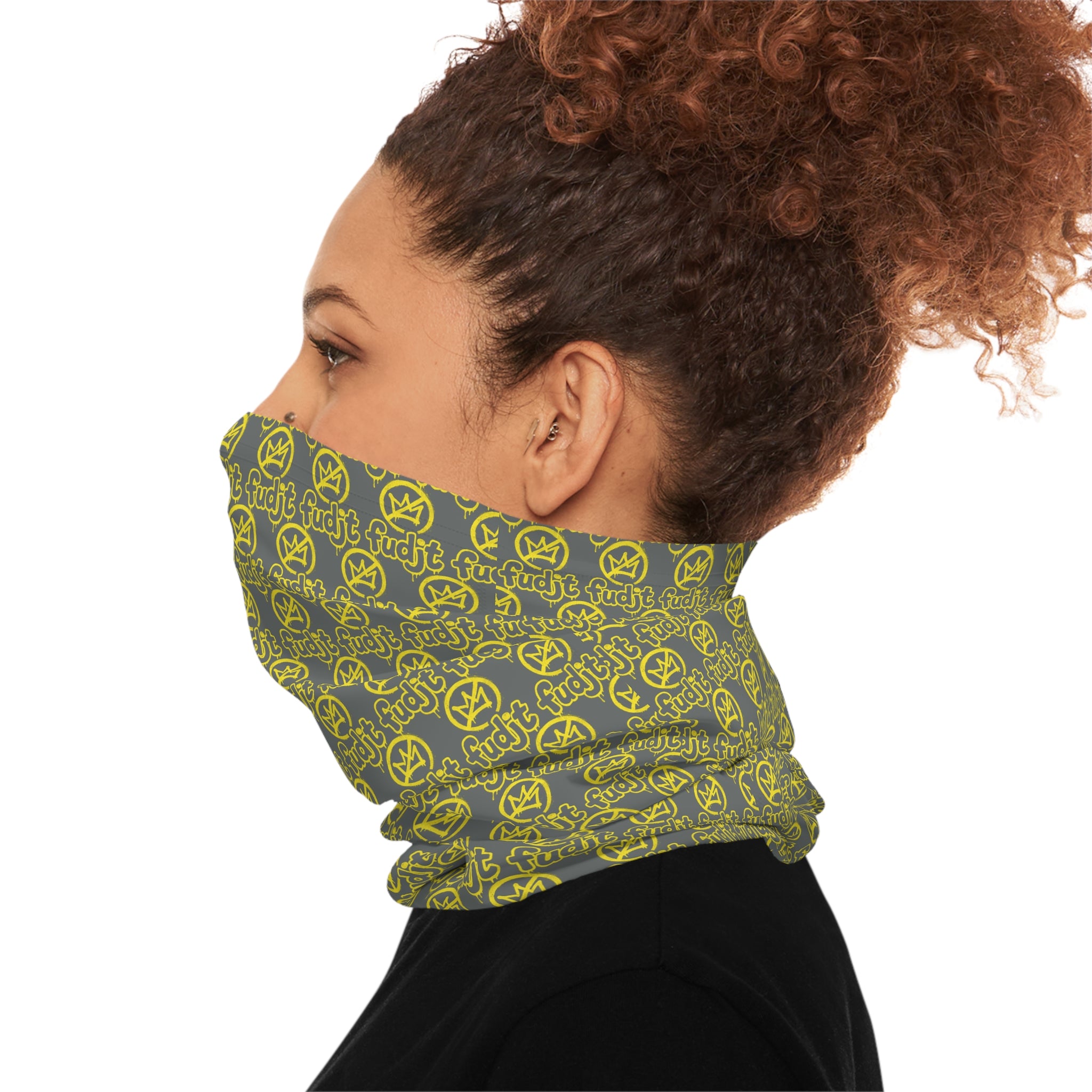 Dark Gray Golden fudjt No Kings 1.25 Neck Gaiter
