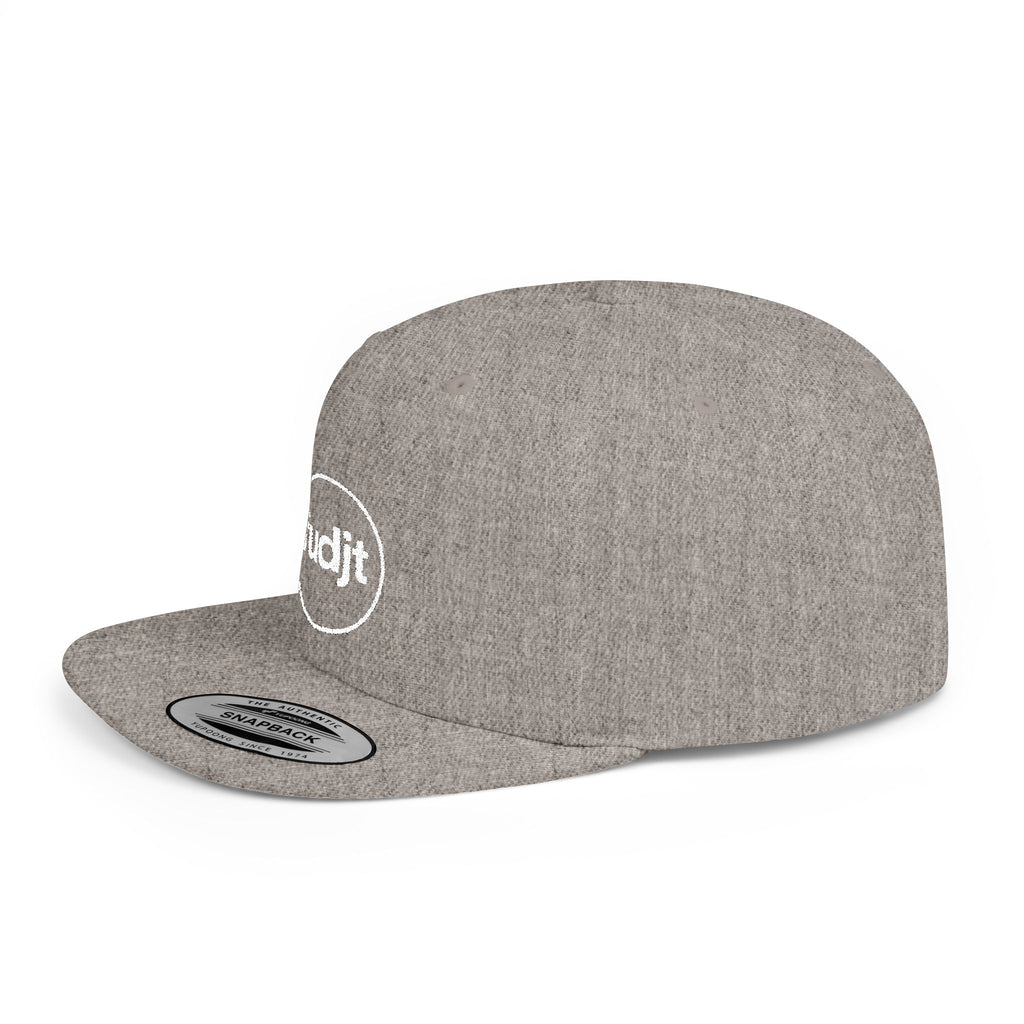 fudjt Circle Flat Bill Snapback Hat | White Embroidery |  14 Colors