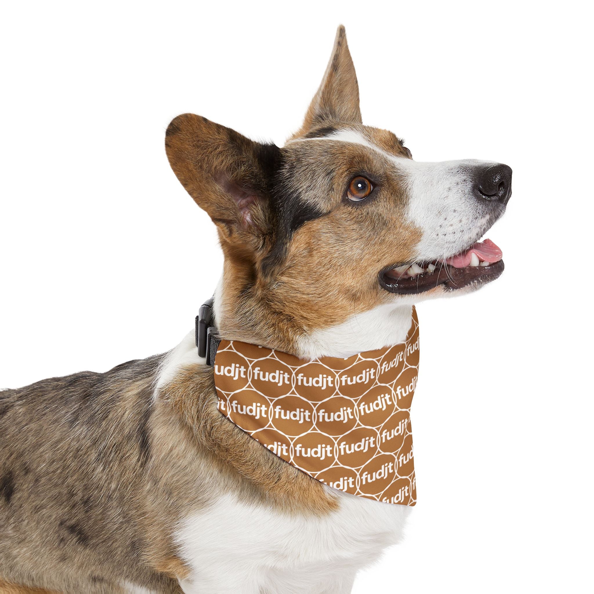 Light Brown fudjt Unbroken Chain 1.25  Bandana Collar for Dogs, Cats & More | 4 Sizes