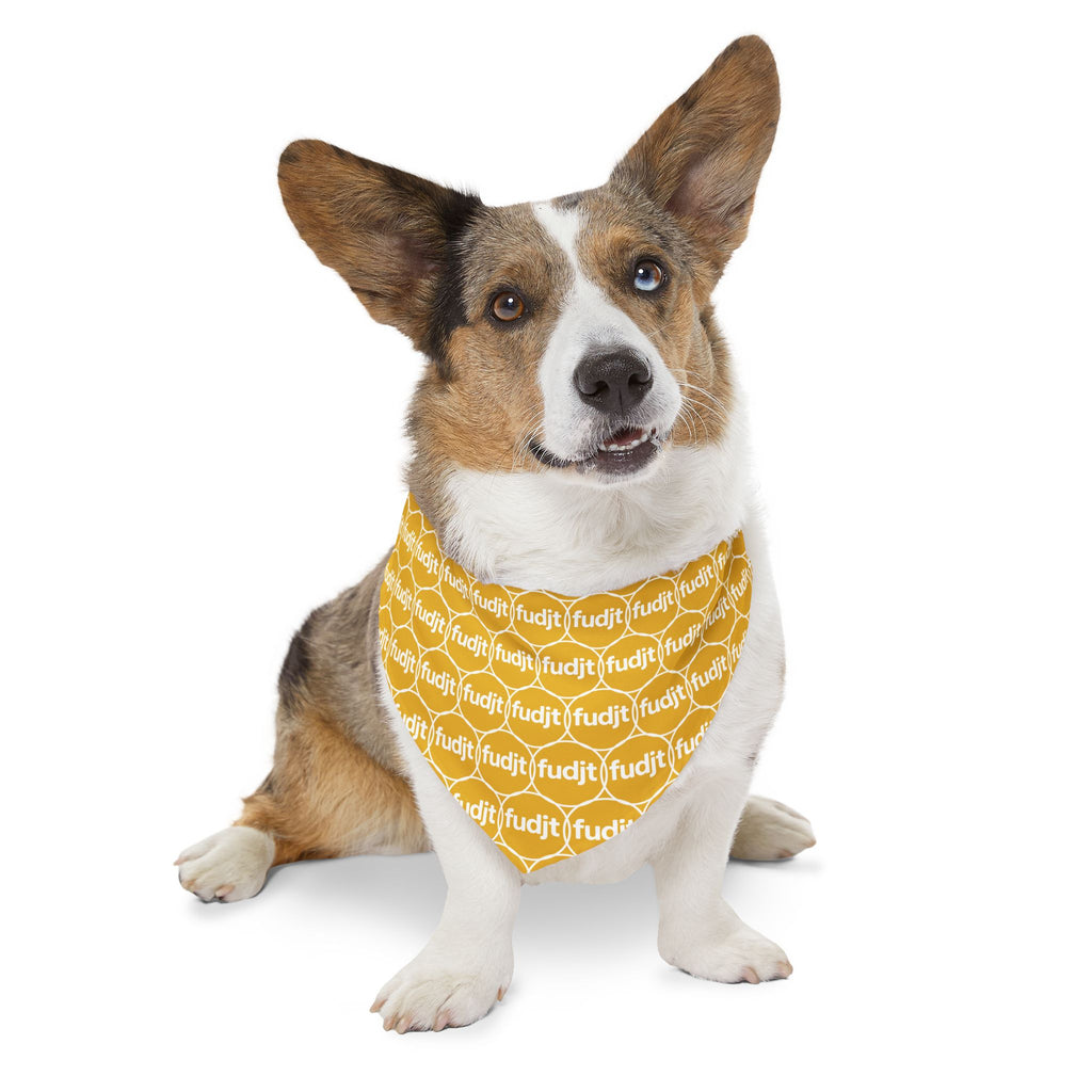 Yellow fudjt Unbroken Chain 1.25  Bandana Collar for Dogs, Cats & More | 4 Sizes
