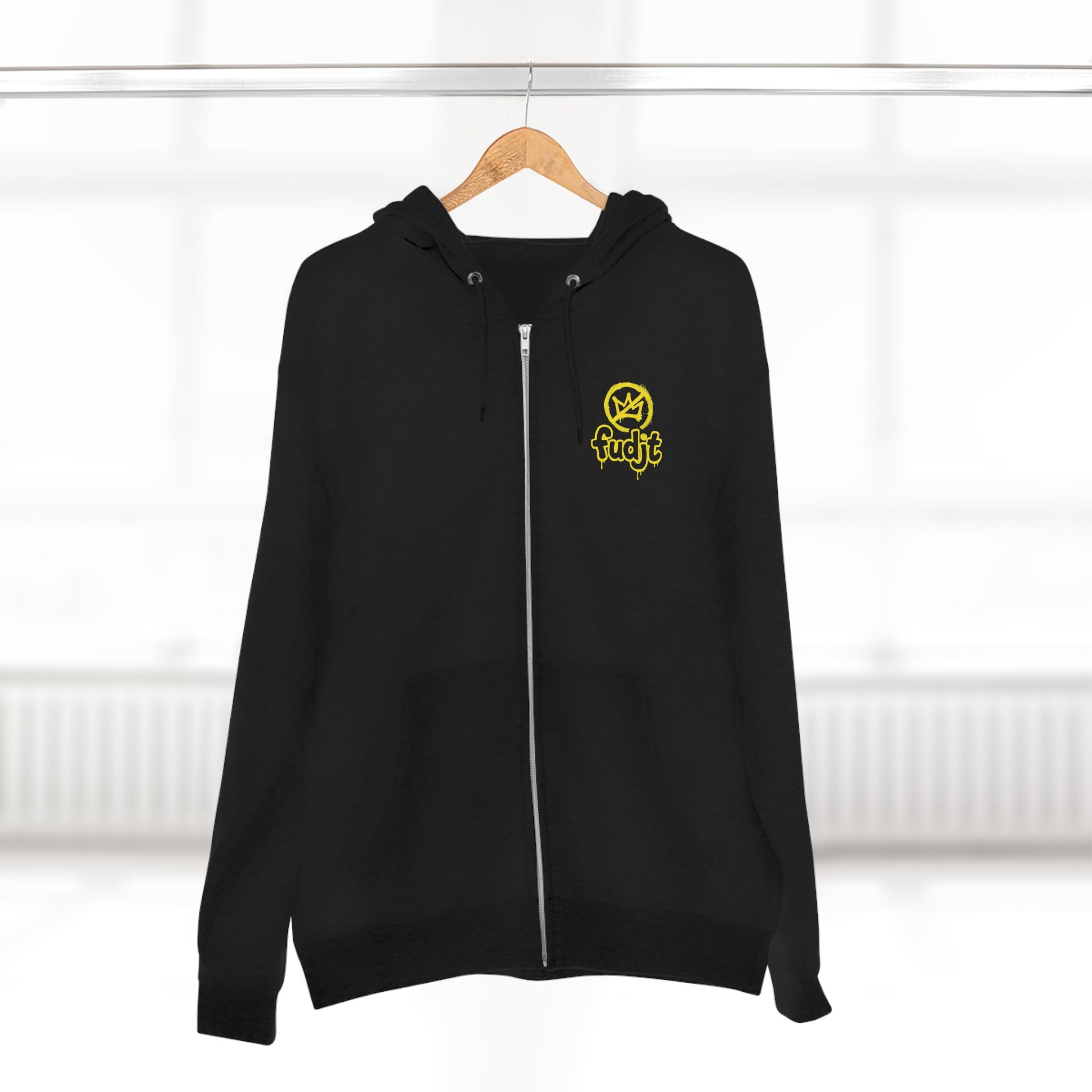Zip Hoodie with Golden fudjt No Kings | Front & Back Graphic | 9 Colors