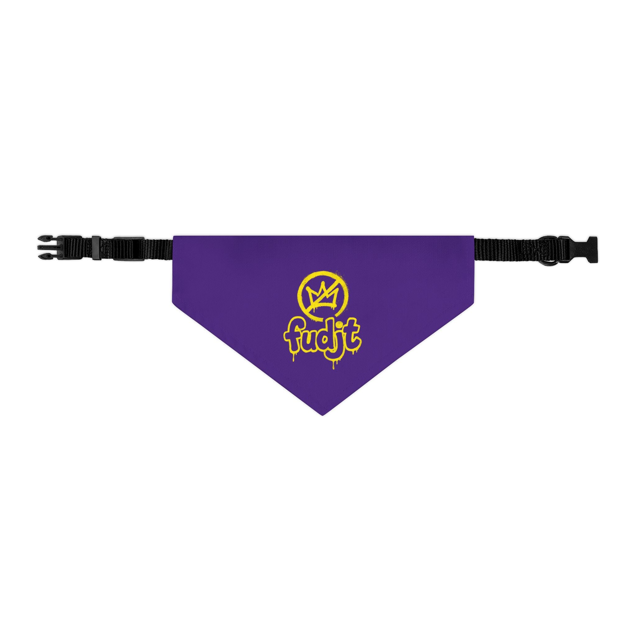Purple Golden fudjt No Kings Bandana Collar for Dogs, Cats & More | 4 Sizes