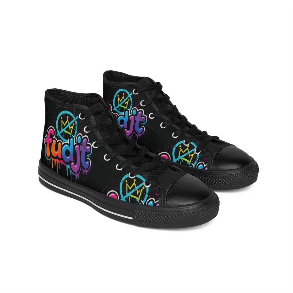 fudjt No Kings Clown Town Street Style Sneakers | Men & Boys Black & Bold High Top
