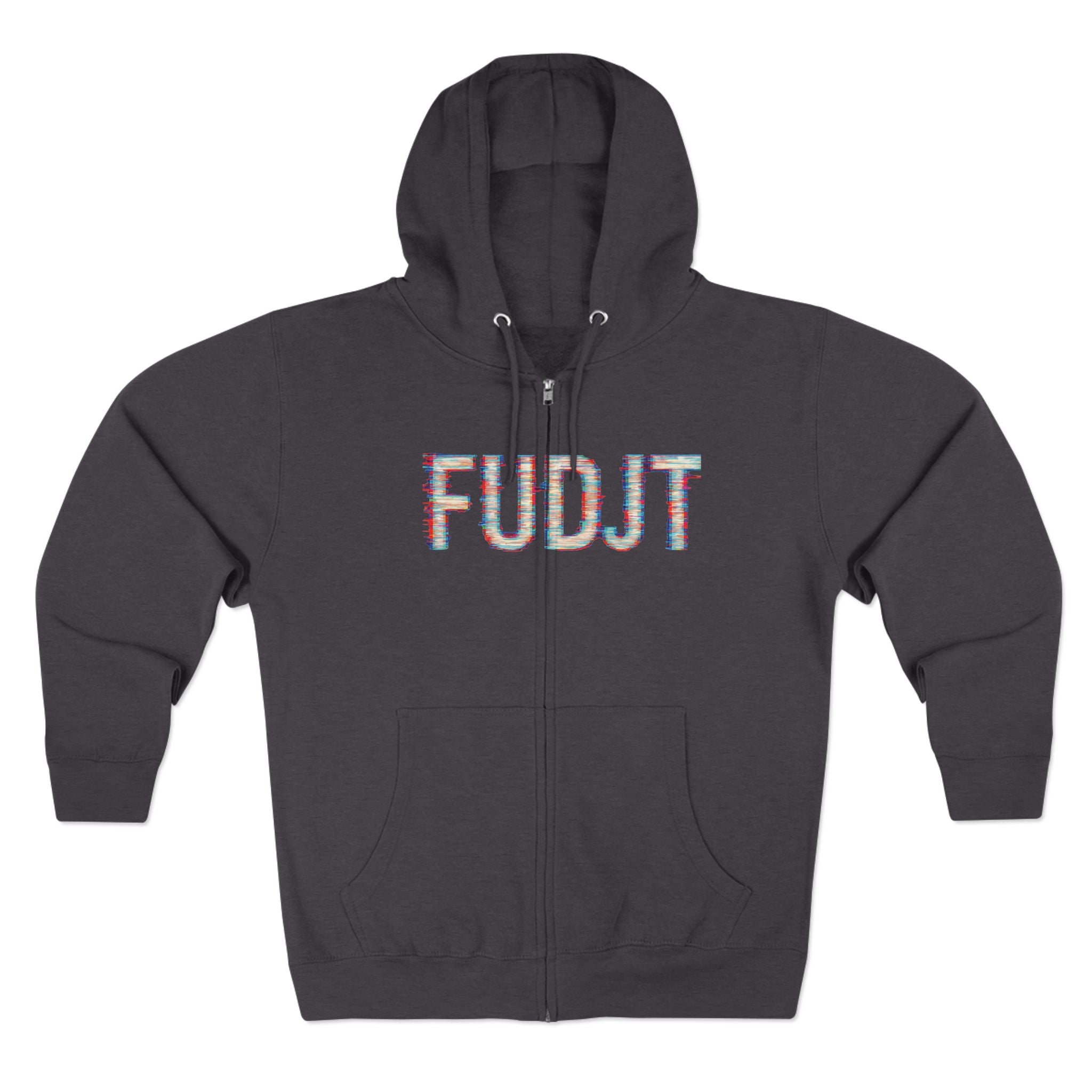 FUDJT Glitch Zip Hoodie | Bold Front | 7 Colors