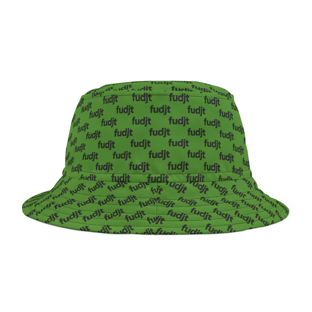 Trendy Black fudjt All Over Green Bucket Hat
