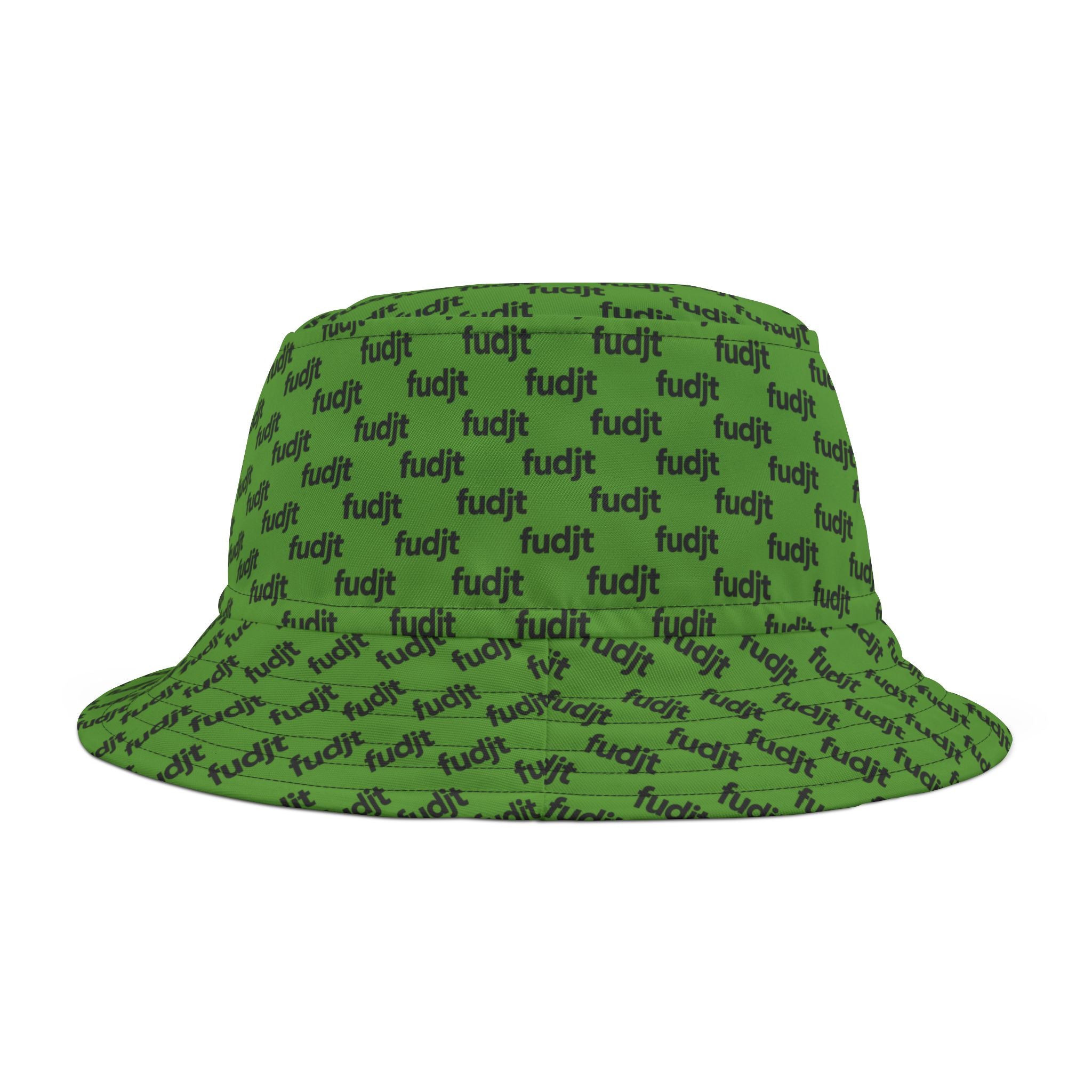 Trendy Black fudjt All Over Green Bucket Hat