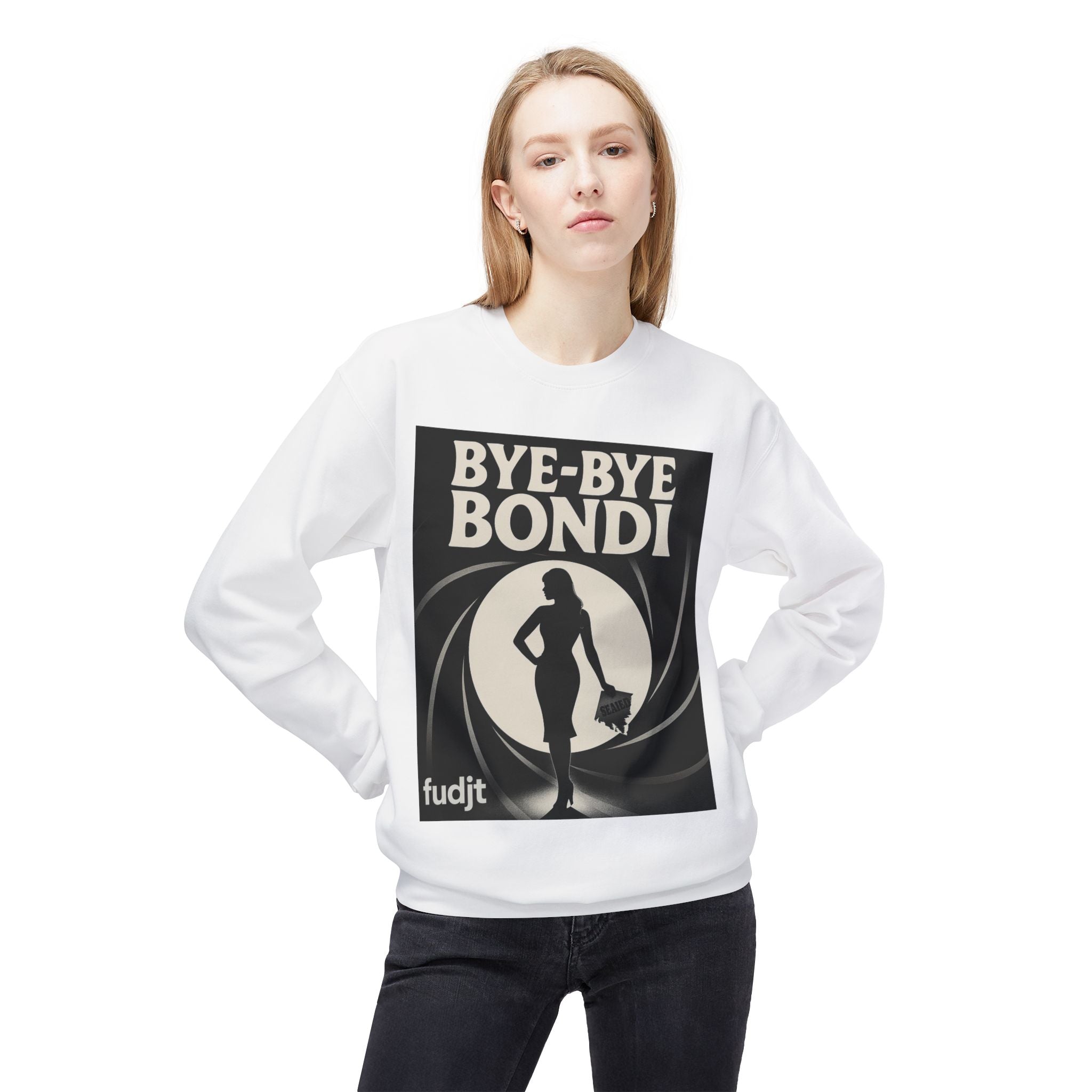 BYE-BYE BONDI | Black Smoke Screen Retro Fudjt Crewneck Sweatshirt | 14 Colors