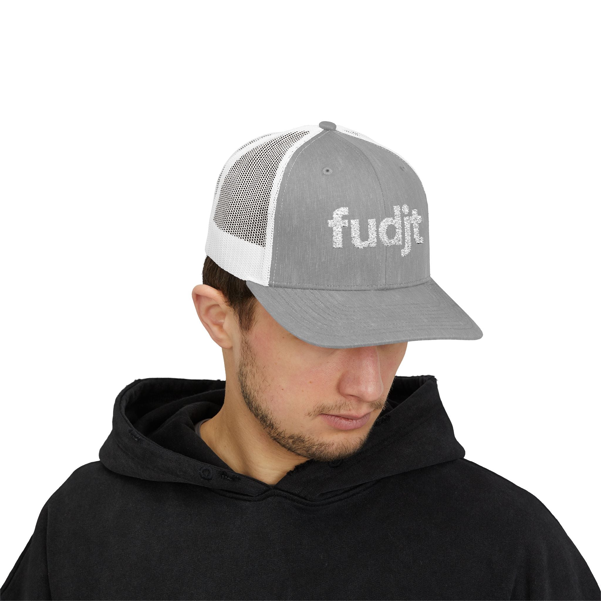 White fudjt logo Snapback Trucker Cap | 6 Colors