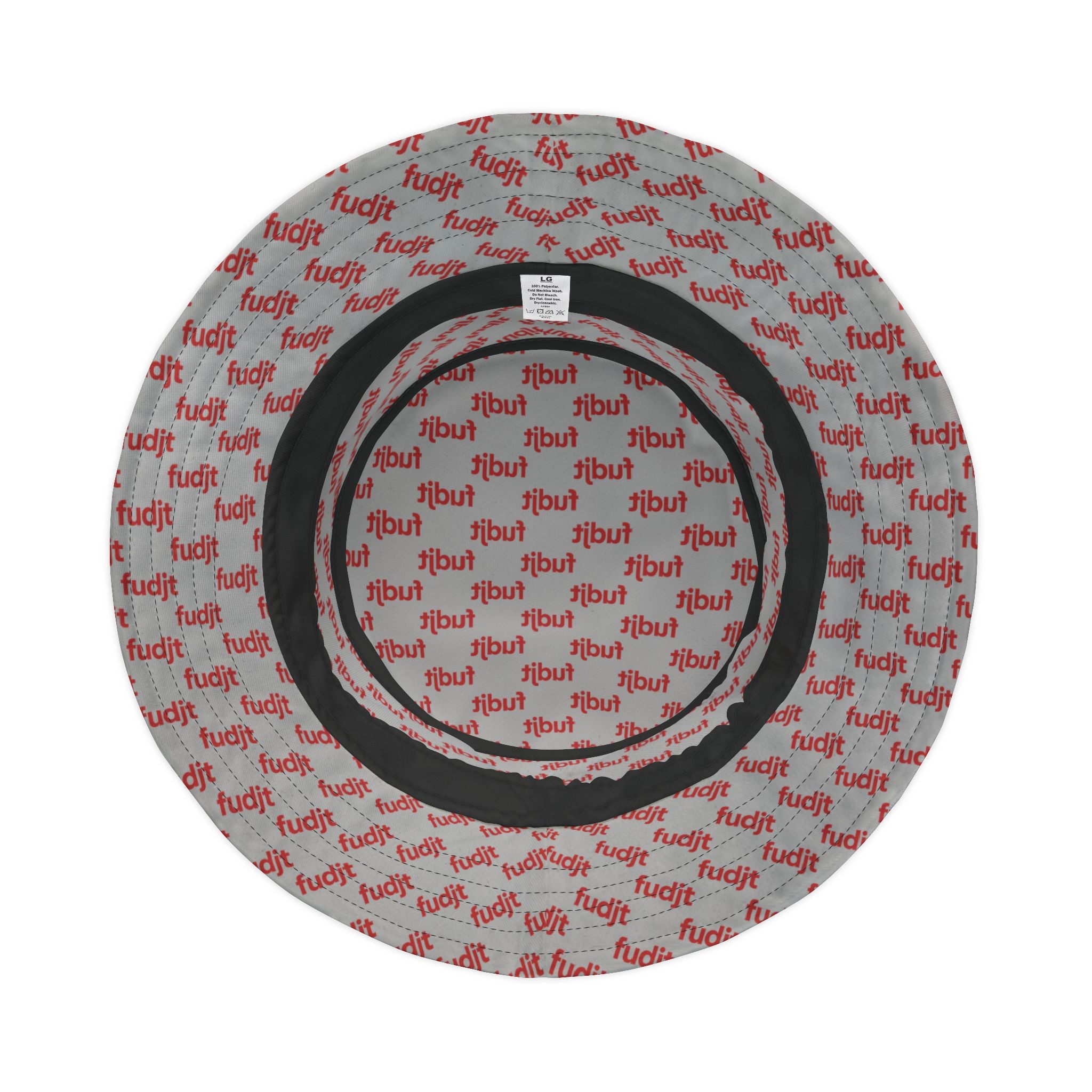 Trendy Red fudjt All Over on Light Gray Bucket Hat